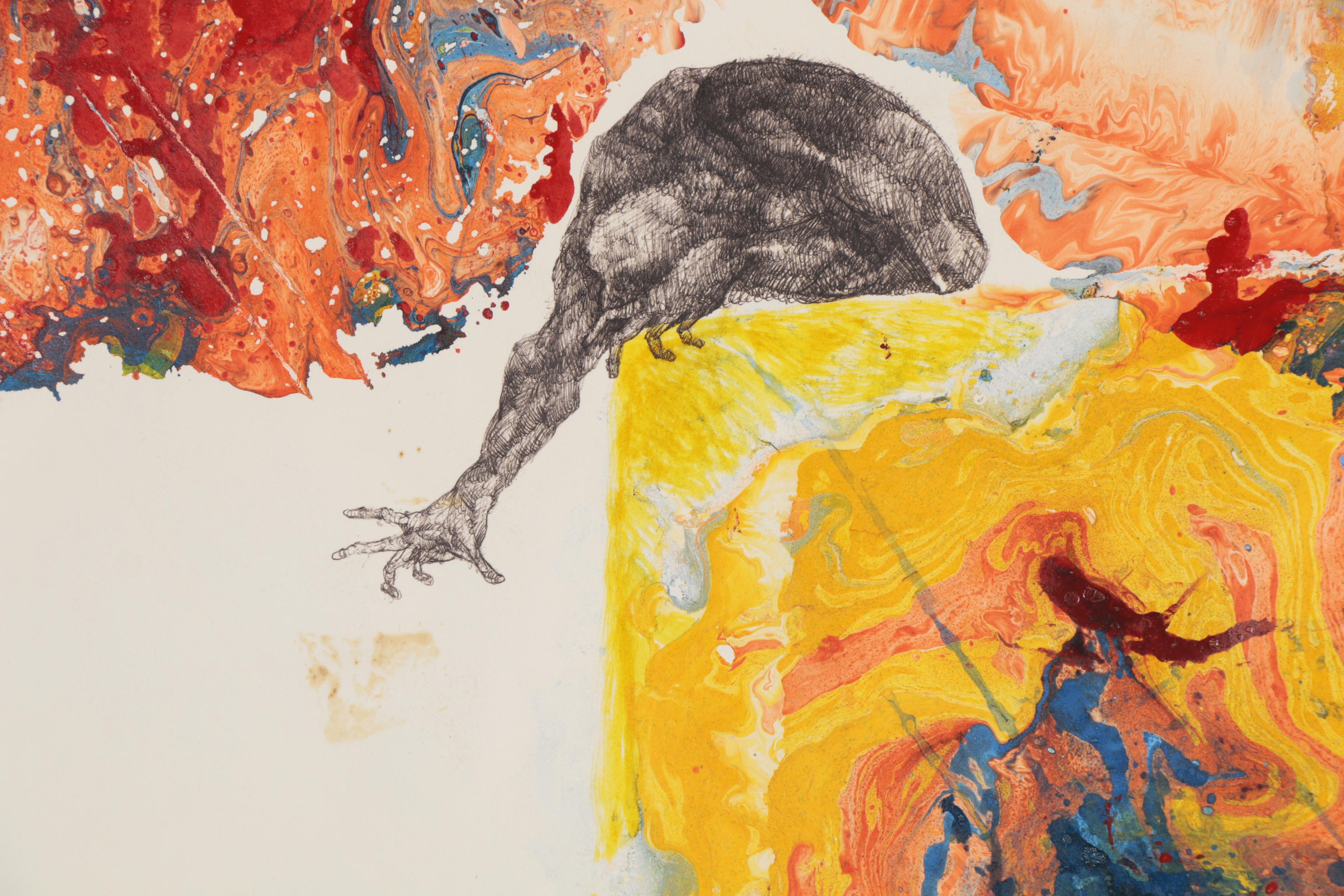 John Silk Deckard Mixed Media Painting "Out of Touch," 1968