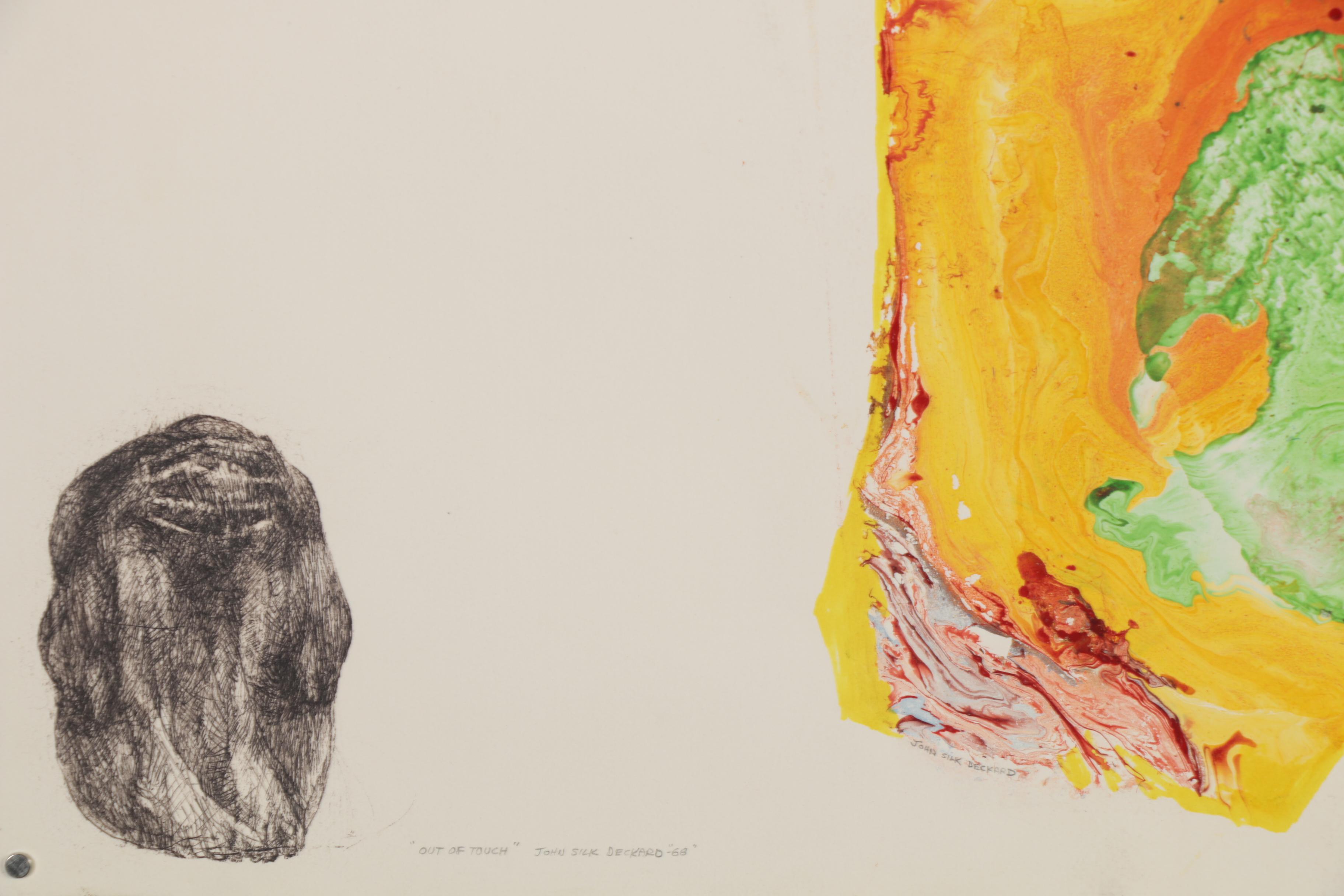 John Silk Deckard Mixed Media Painting "Out of Touch," 1968