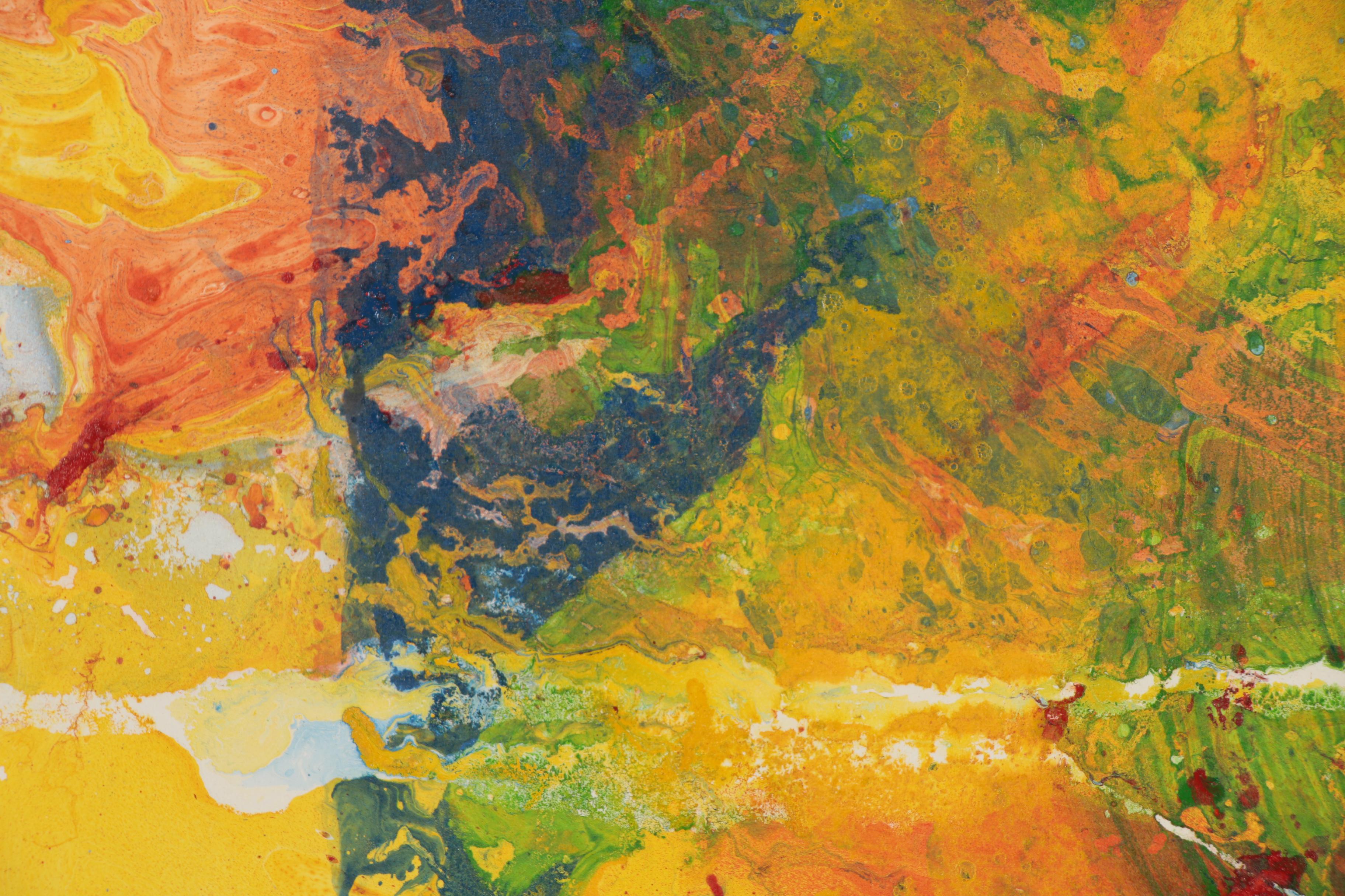 John Silk Deckard Mixed Media Painting "Out of Touch," 1968