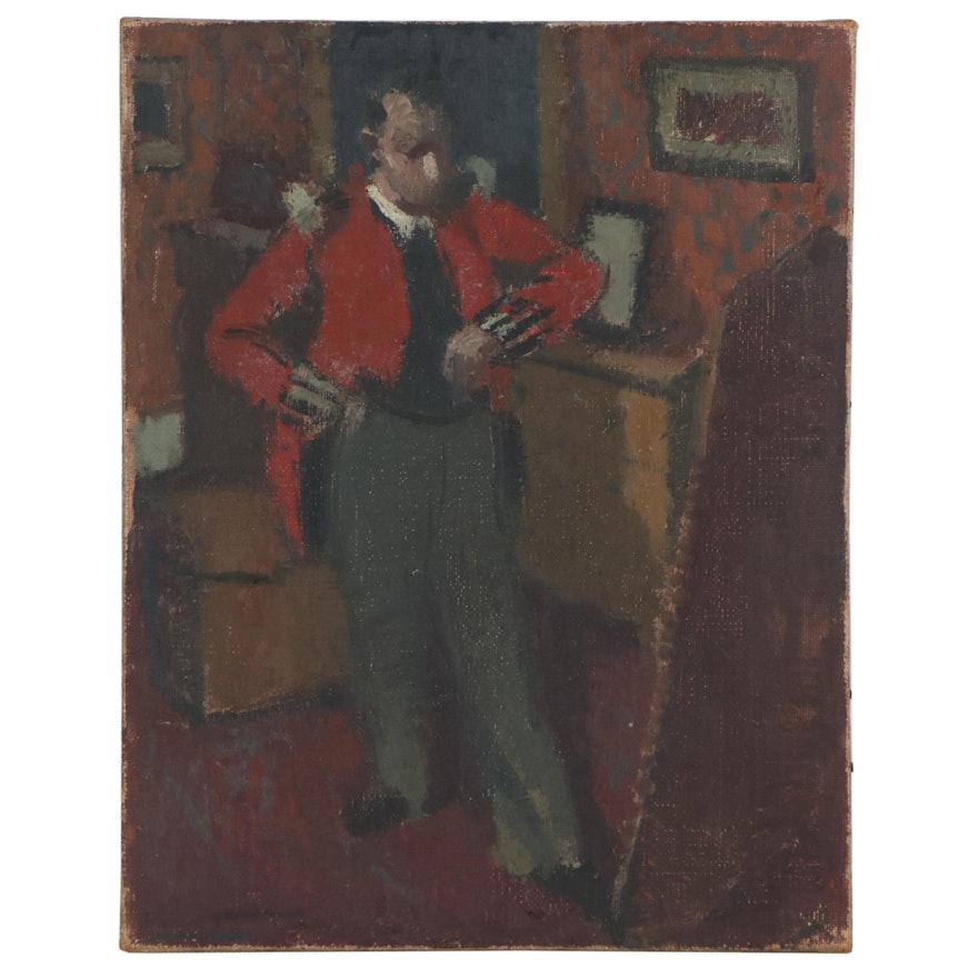 Arthur Stewart Mackay Oil Painting of a Gentleman in Uniform
