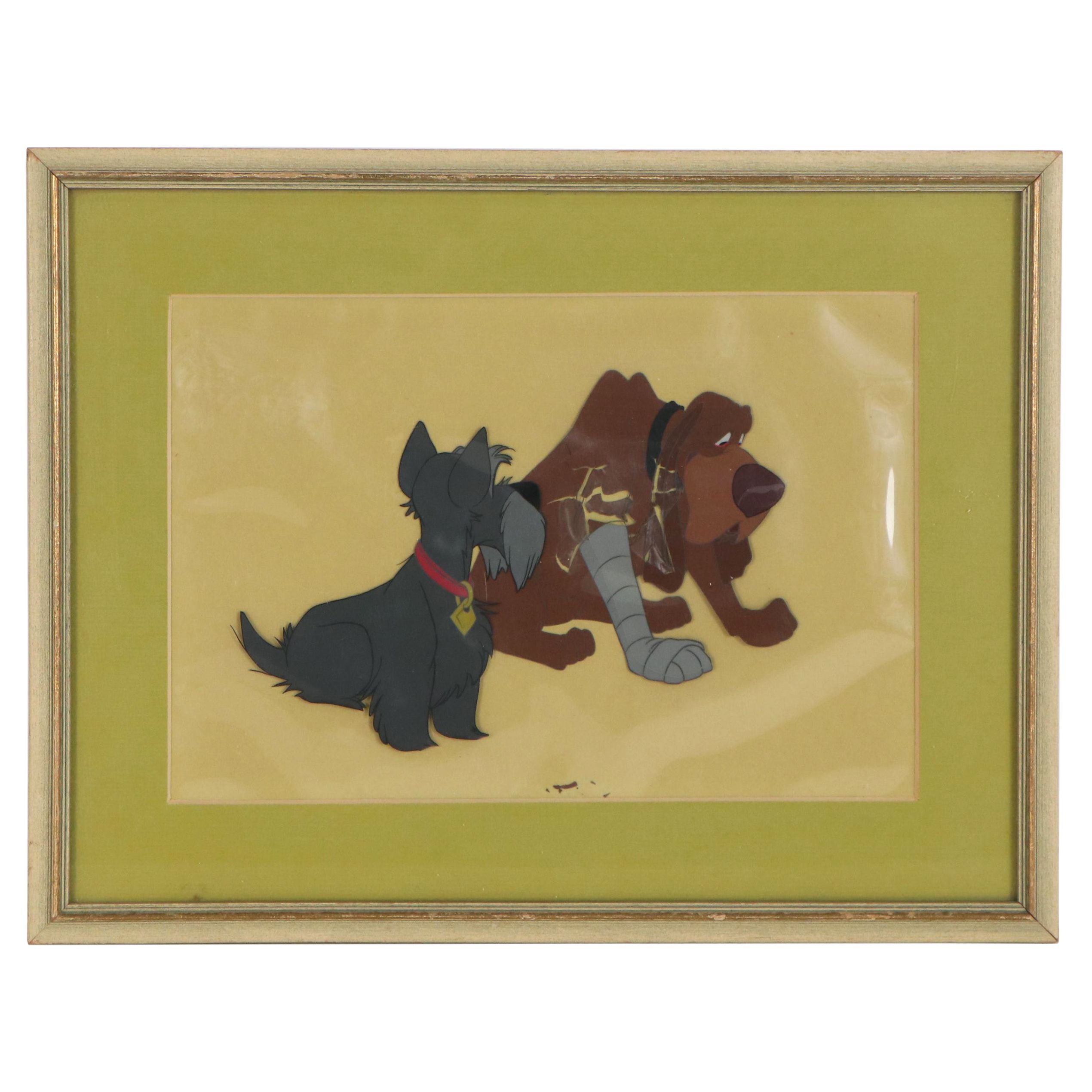 Disney "Lady and the Tramp" Trusty and Jock Production Cel Setup, 1955