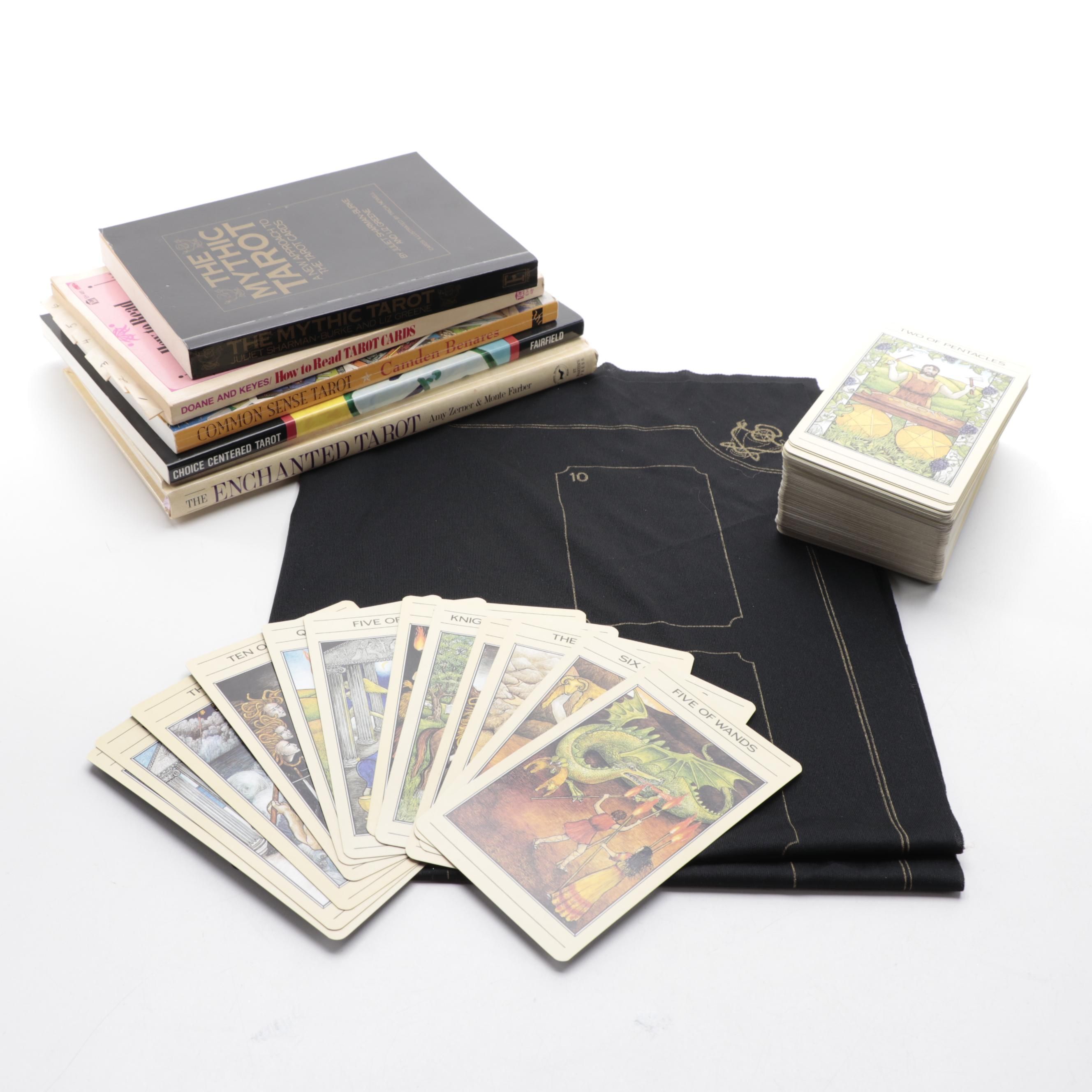 "The Mythic Tarot" Book with "The Enchanted Tarot" Cards and Other Guide Books