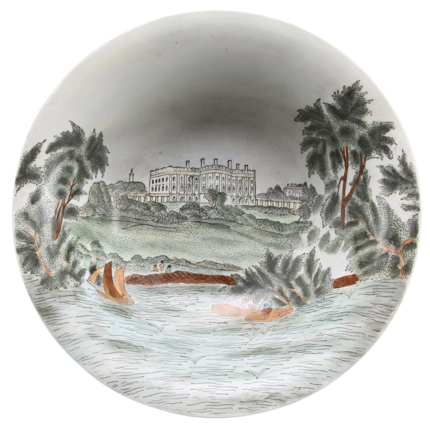 Chinese Hand Decorated and Glazed Porcelain Bowl from Charles Willis