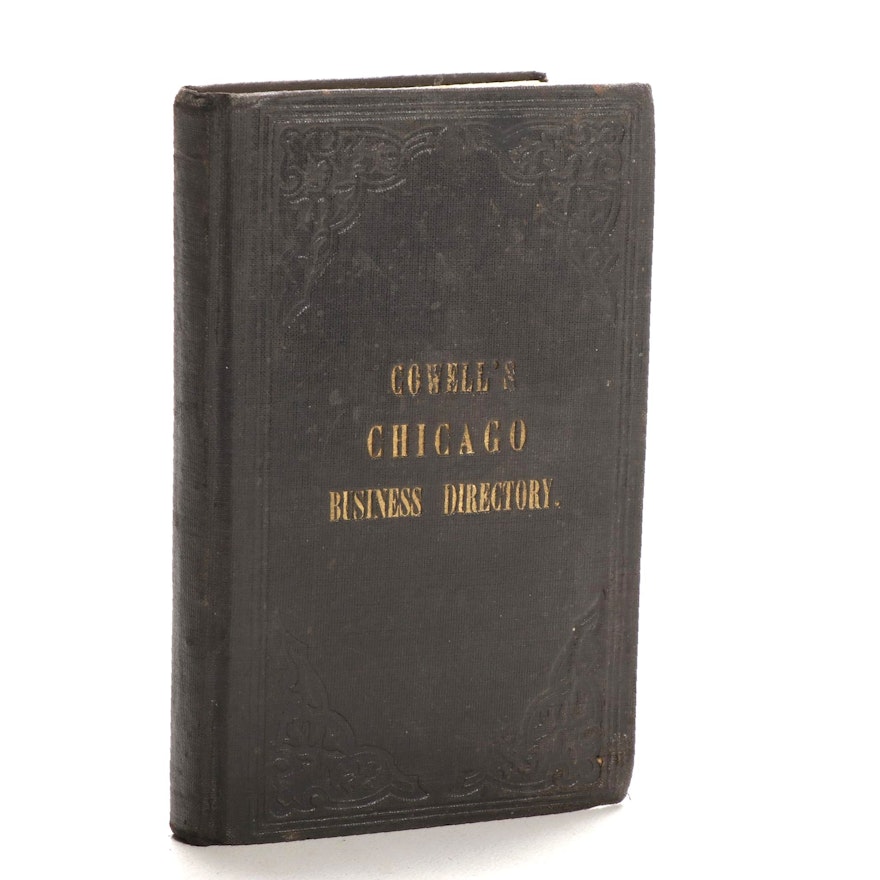 "Cowell's Chicago Business Directory" 1862, with Pressed Locks of Hair