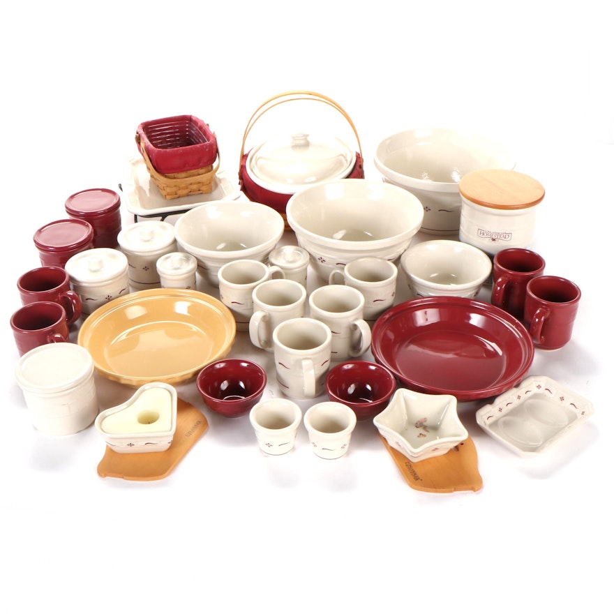 Longaberger Ceramic Serveware, Bakeware, Wooden Baskets and Candle