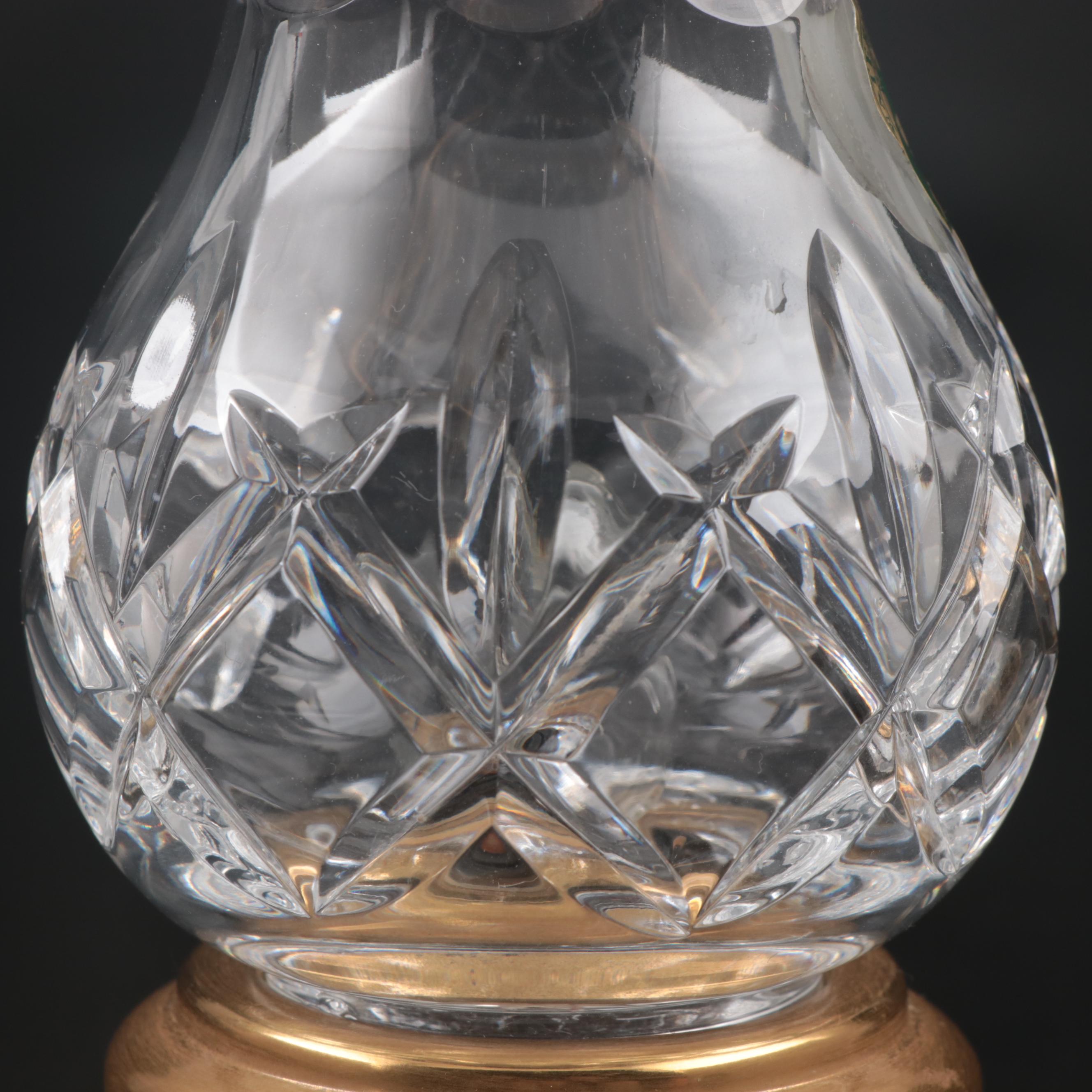 Waterford "Hamden" Crystal Hurricane Lamp Night Light