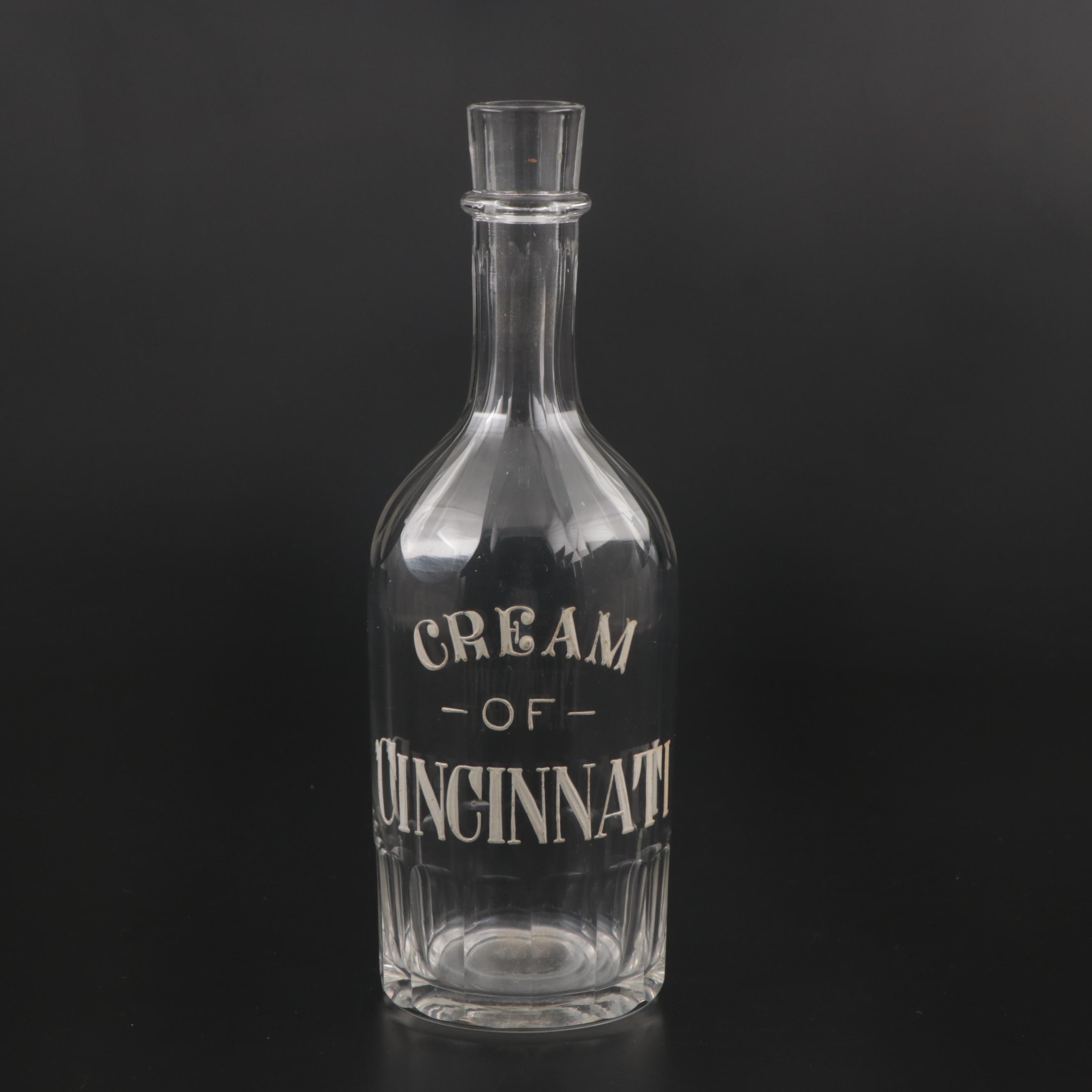 "Cream of Cincinnati" Bottle from The Rod & Reel Café, Cincinnati, Ohio