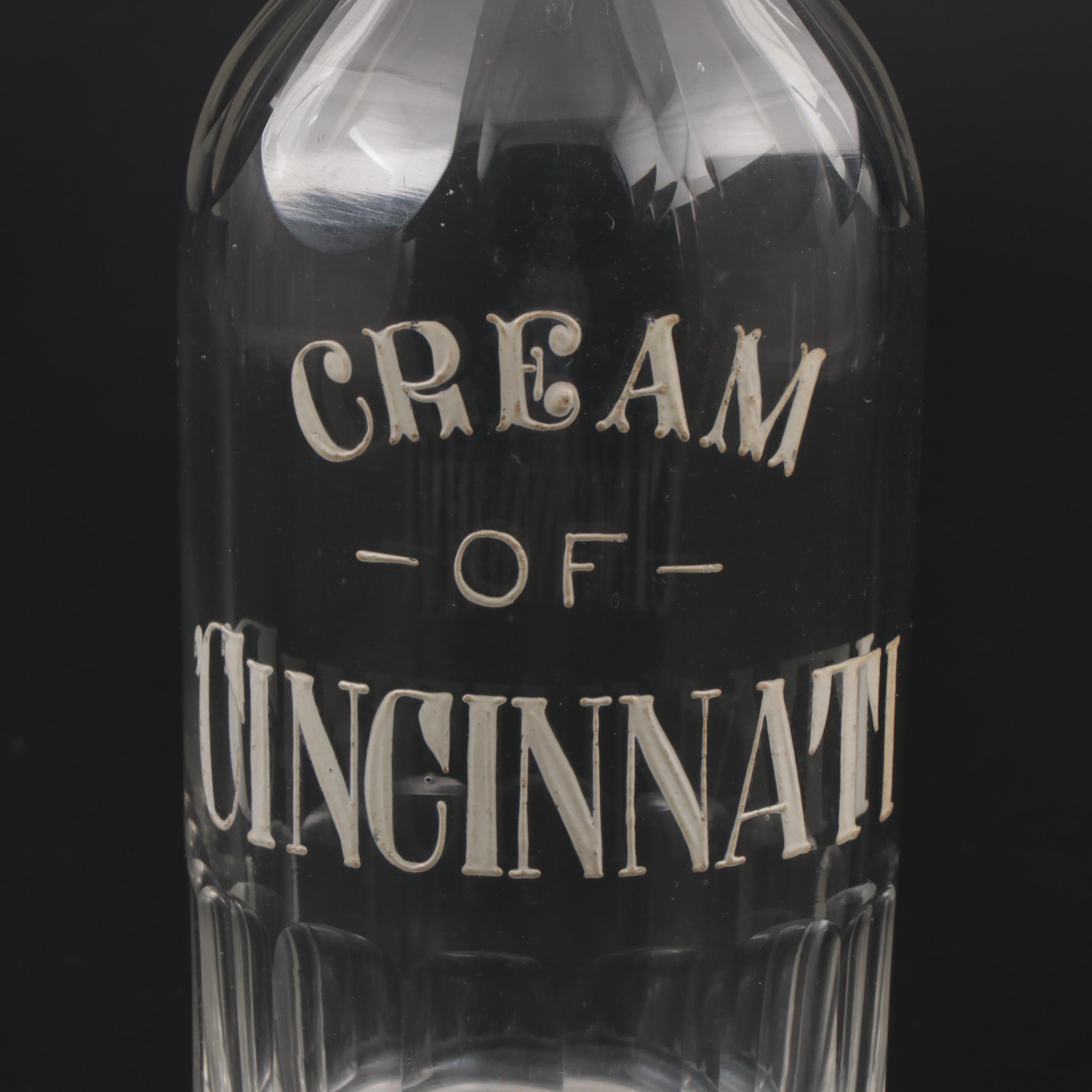 "Cream of Cincinnati" Bottle from The Rod & Reel Café, Cincinnati, Ohio
