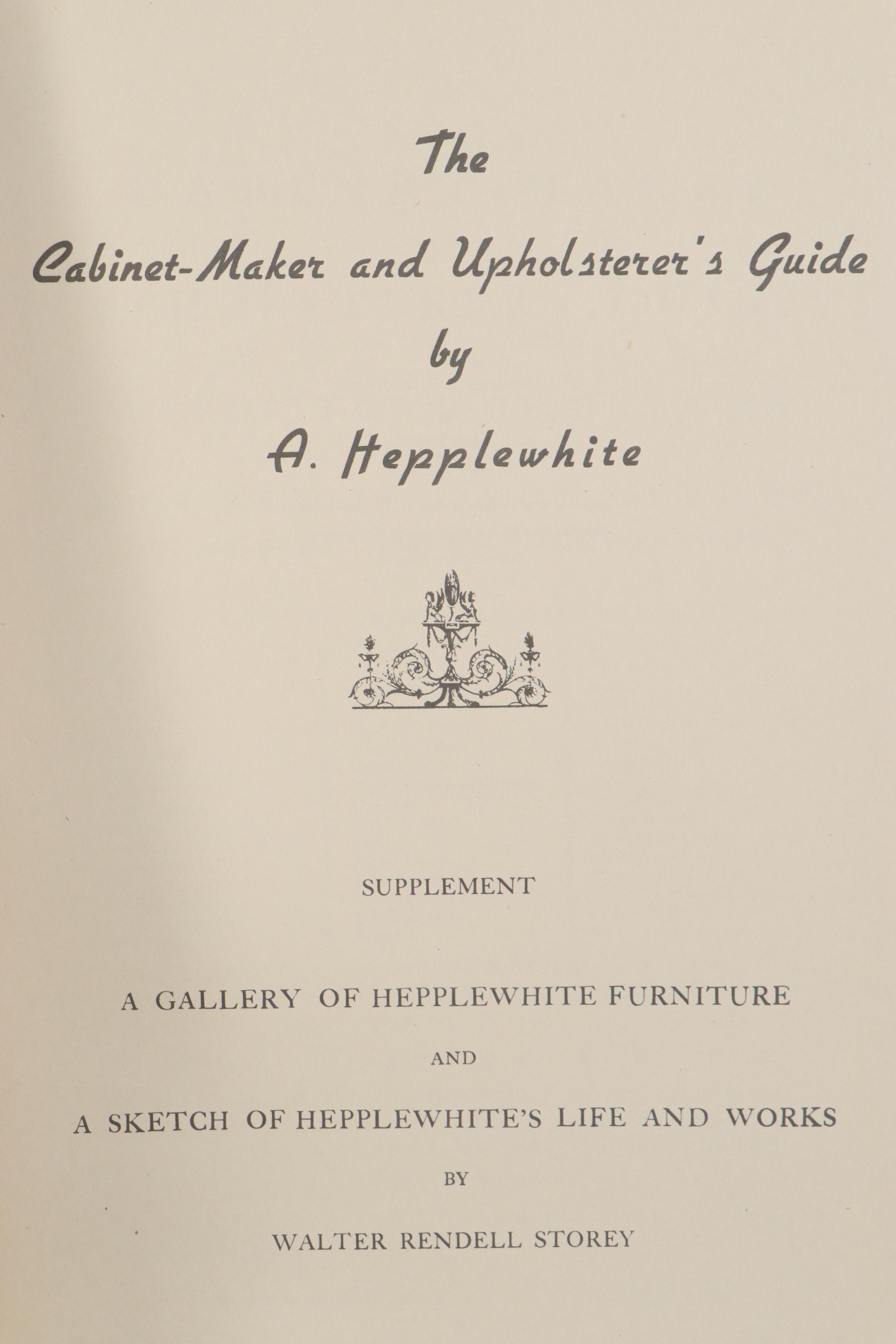 Hepplewhite and Sheraton Furniture and Cabinet Design Books, 1940s