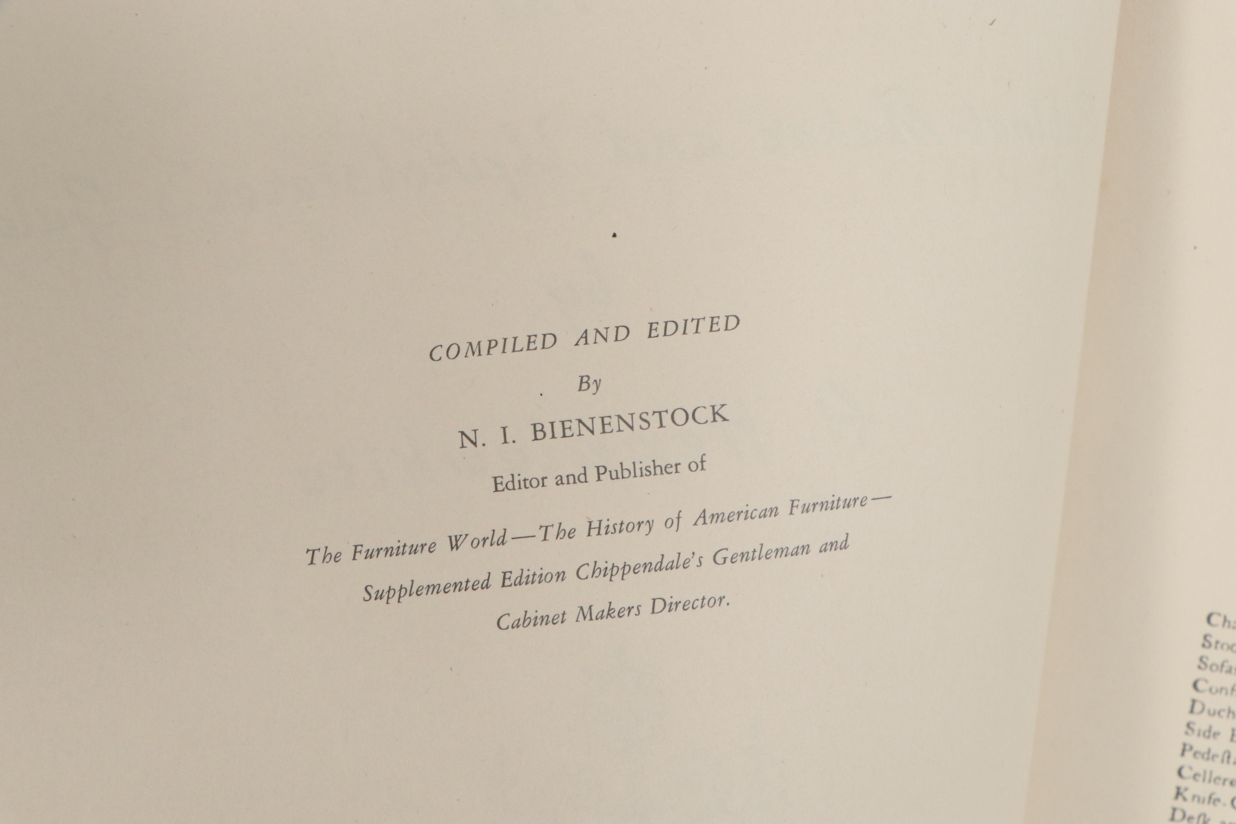 Hepplewhite and Sheraton Furniture and Cabinet Design Books, 1940s