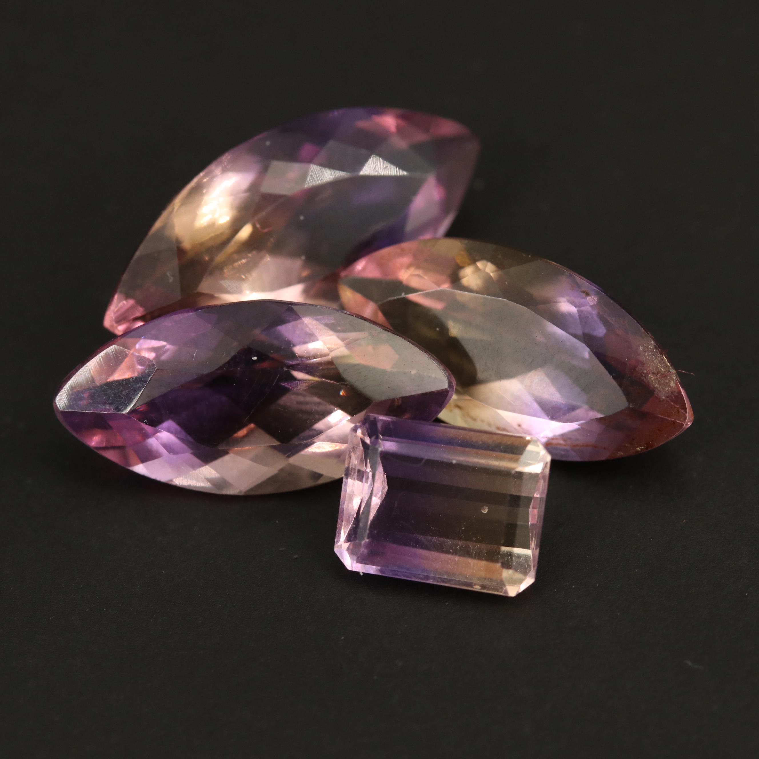 Loose 19.77 CTW Marquise and Cut Cornered Rectangular Faceted Ametrines