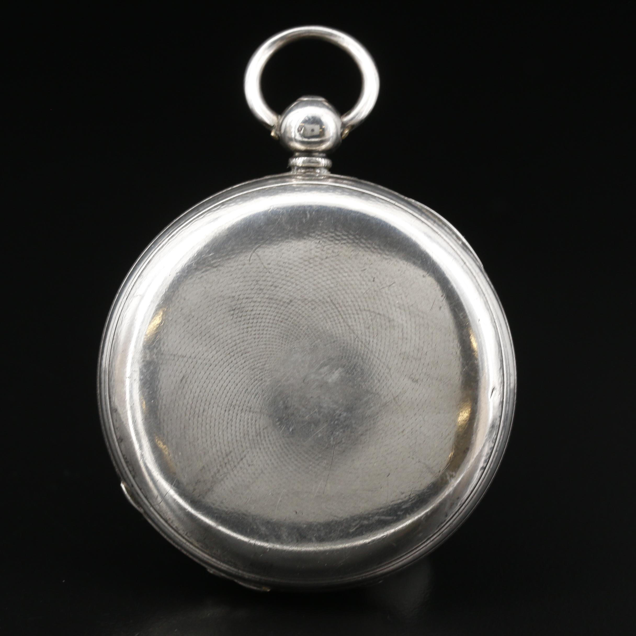 1853 B.J. Warner Sterling Silver Fusee Hunting Case Pocket Watch