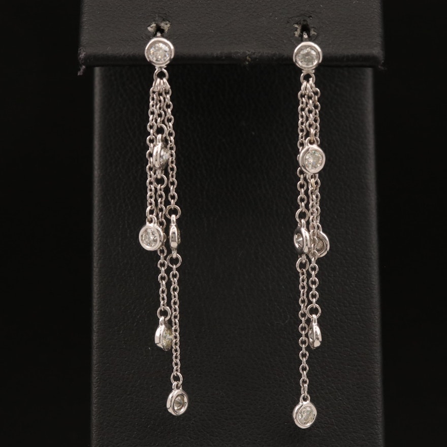 14K Diamond Drop Earrings