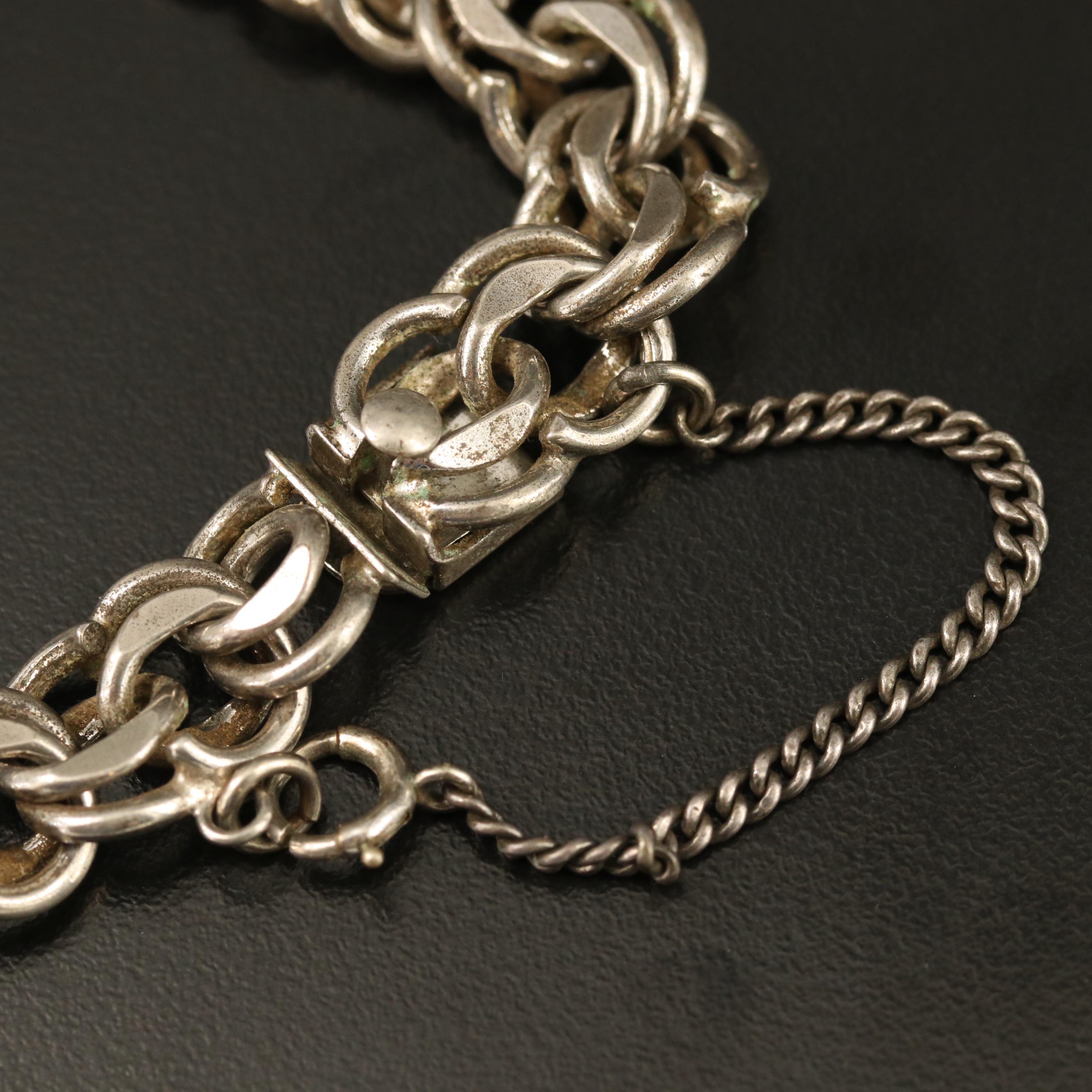 Sterling Bracelet with 1929 Venezuela Bolivar, 1845 Columbia Reals and More