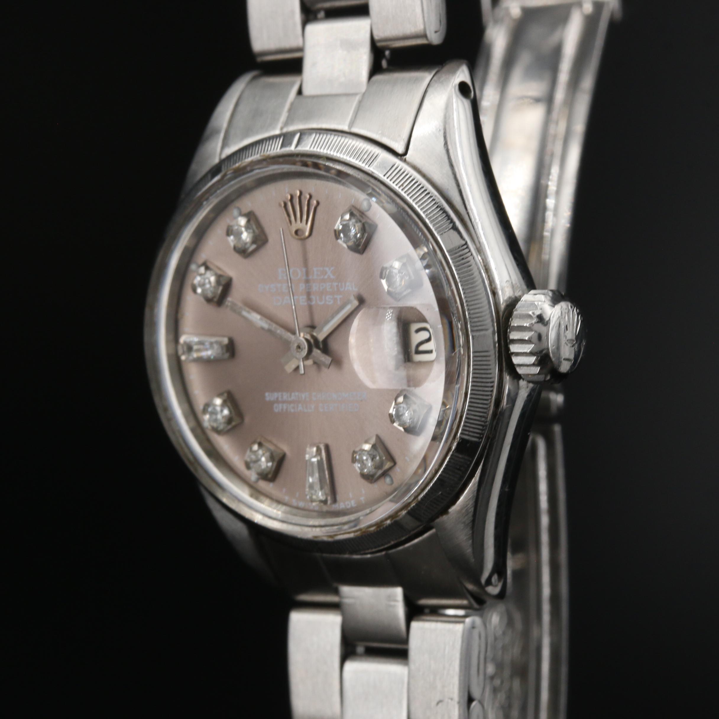 1968 Rolex Datejust Stainless Steel Diamond Watch