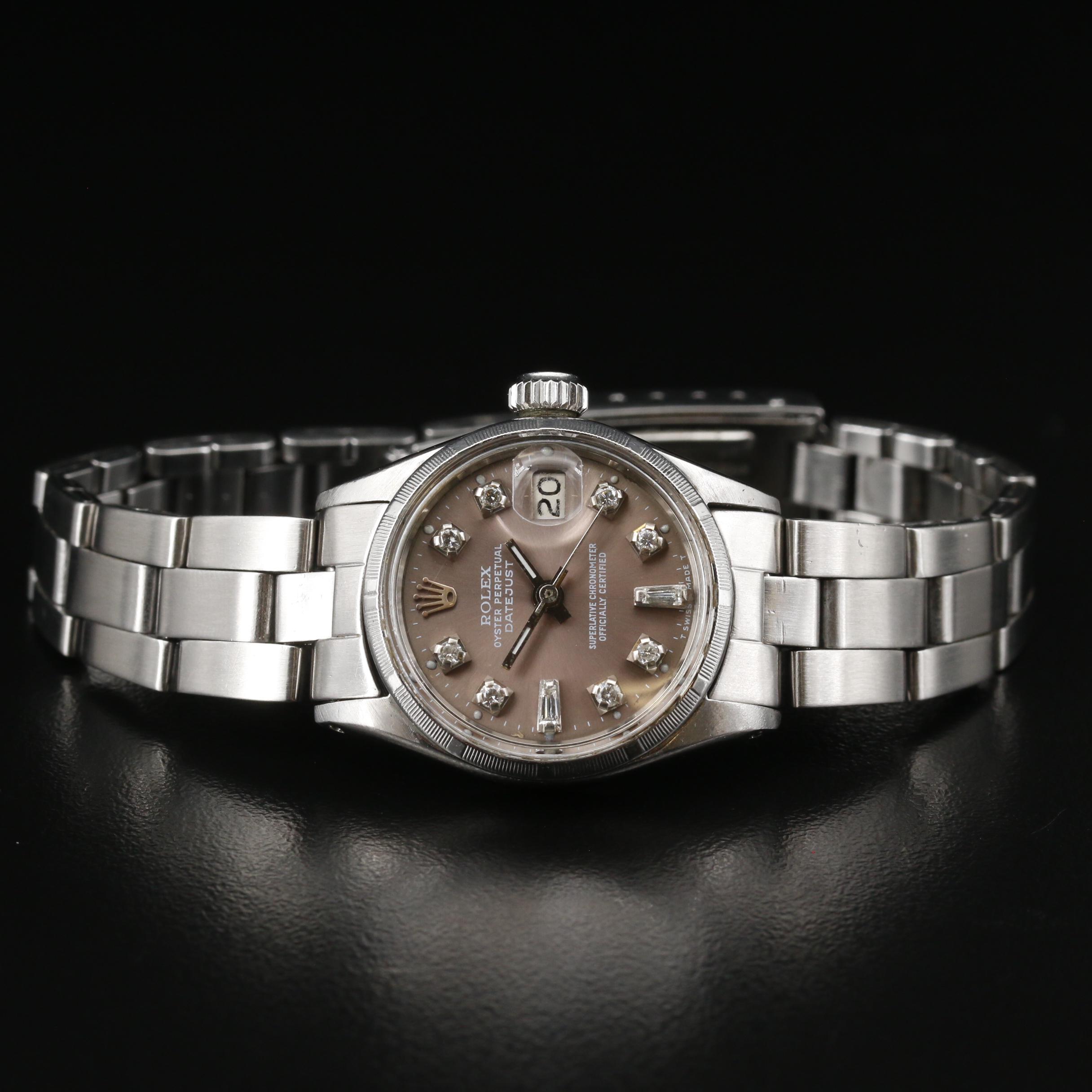 1968 Rolex Datejust Stainless Steel Diamond Watch