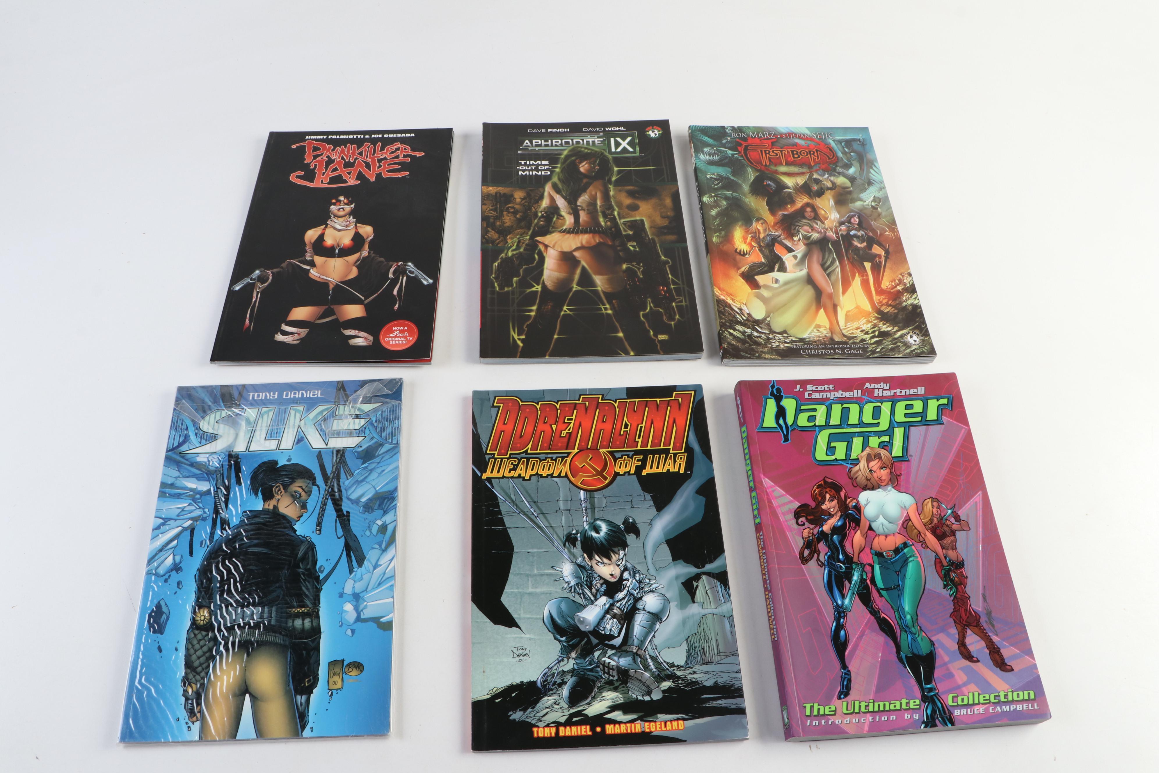 Graphic Novels Including "First Born," "Danger Girl," and "Whiteout"