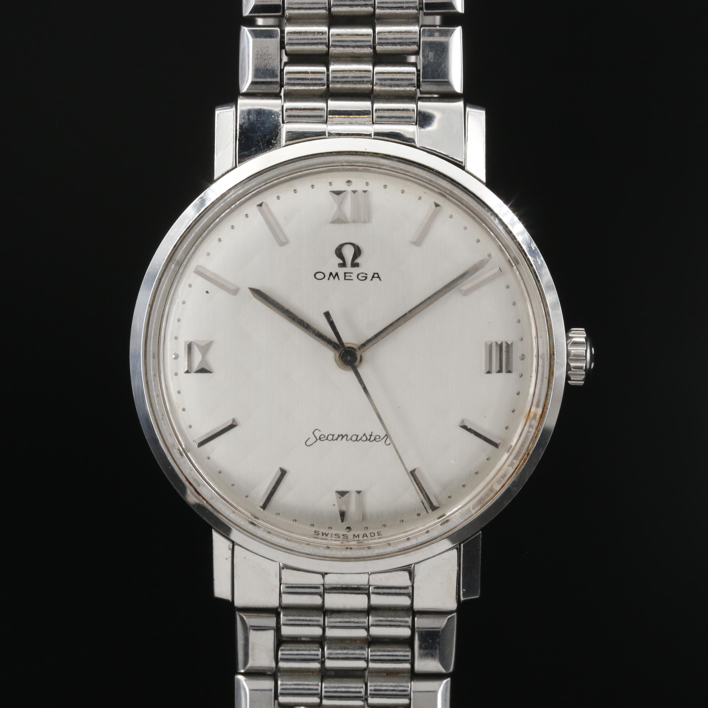 1959 Omega Seamaster Stainless Steel Stem Wind Watch