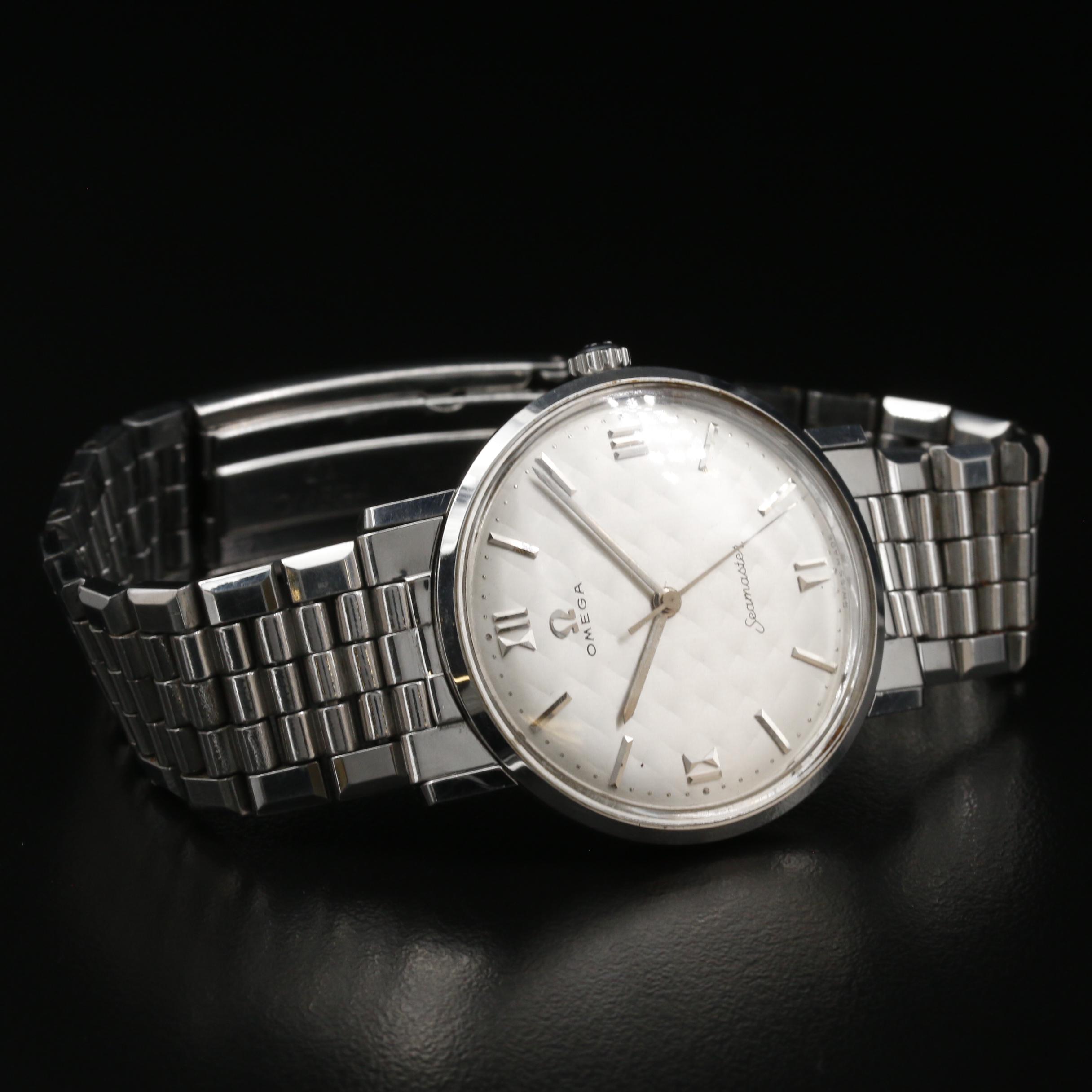 1959 Omega Seamaster Stainless Steel Stem Wind Watch