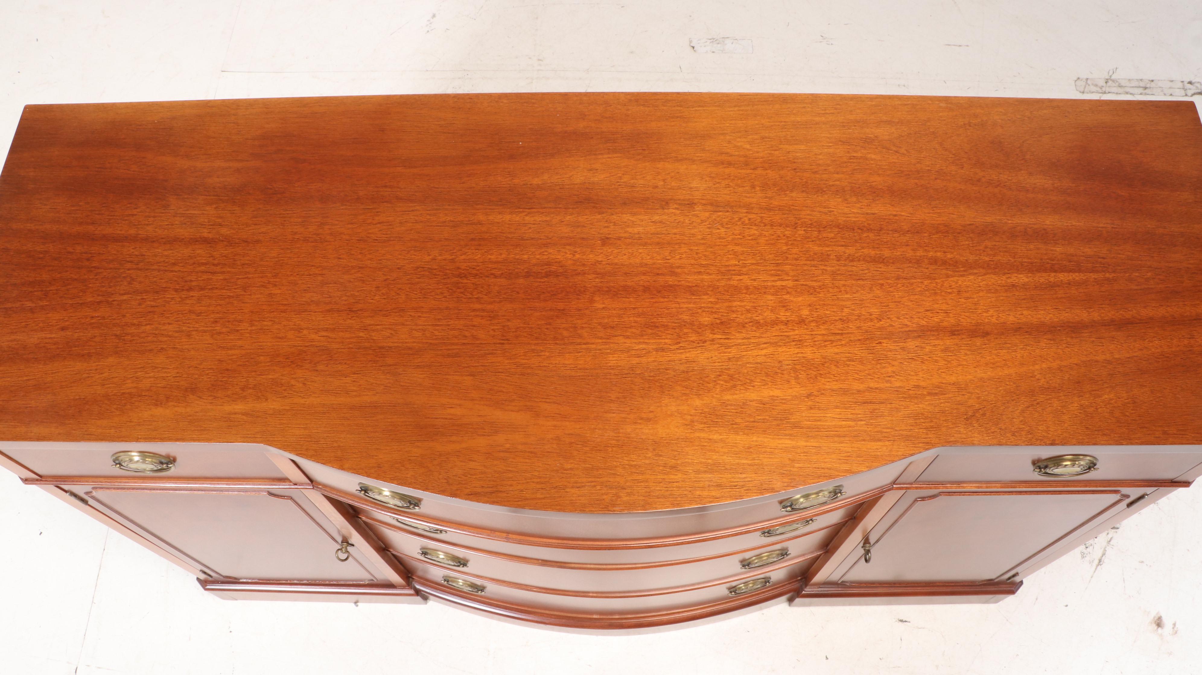 Drexel Federal Style Mahogany Bowfront Sideboard, Mid to Late 20th Century