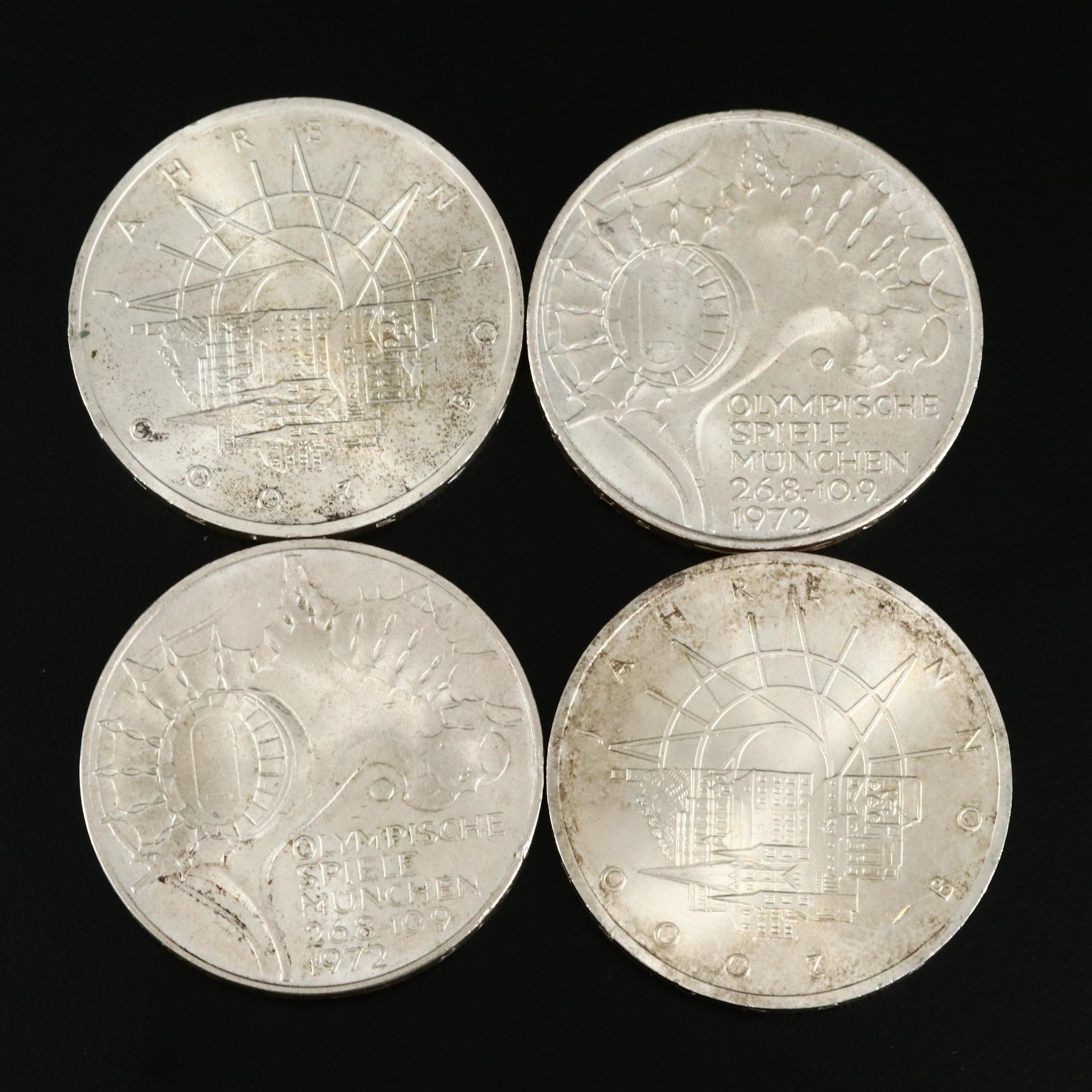 German Silver Commemorative 10-Mark Coins, Late 20th Century