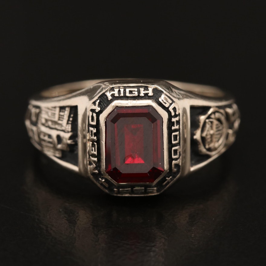 14K Ruby High School Class Ring