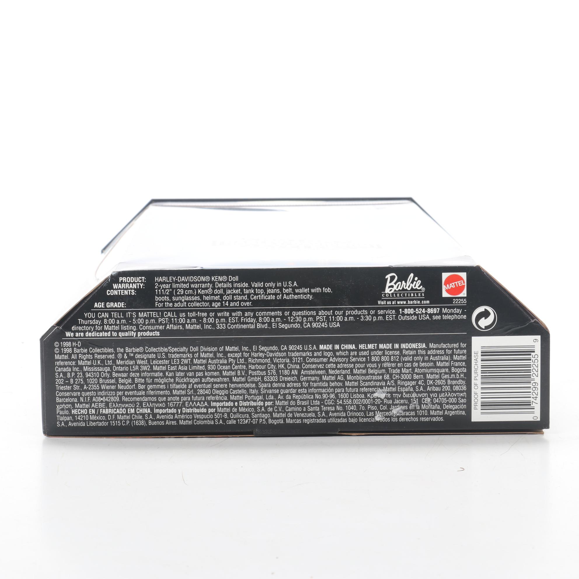 Harley-Davidson Barbie and Ken Dolls with Motorcycle Clock and Figurine