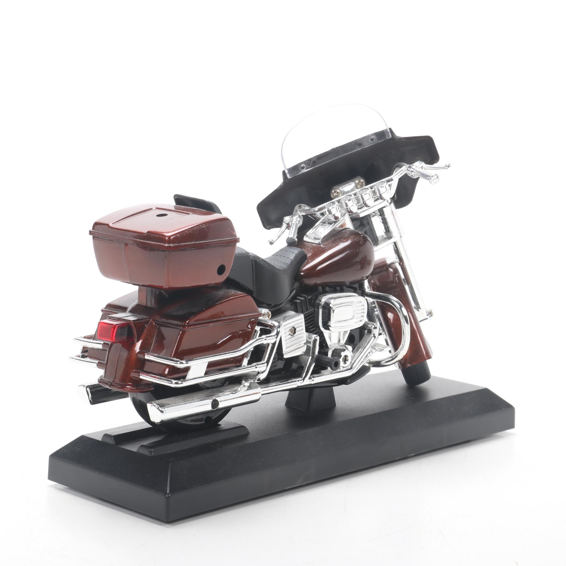 Harley-Davidson Barbie and Ken Dolls with Motorcycle Clock and Figurine