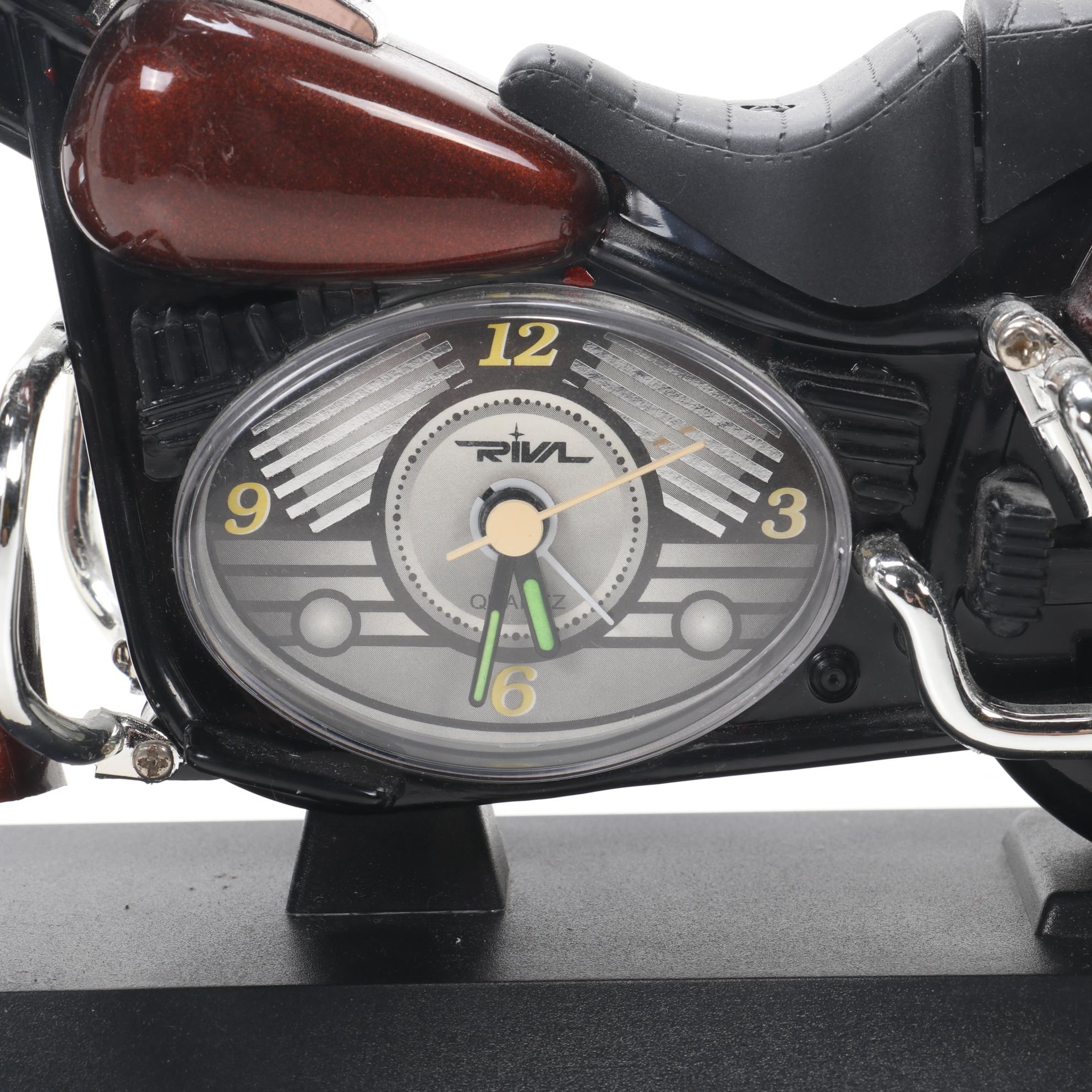 Harley-Davidson Barbie and Ken Dolls with Motorcycle Clock and Figurine