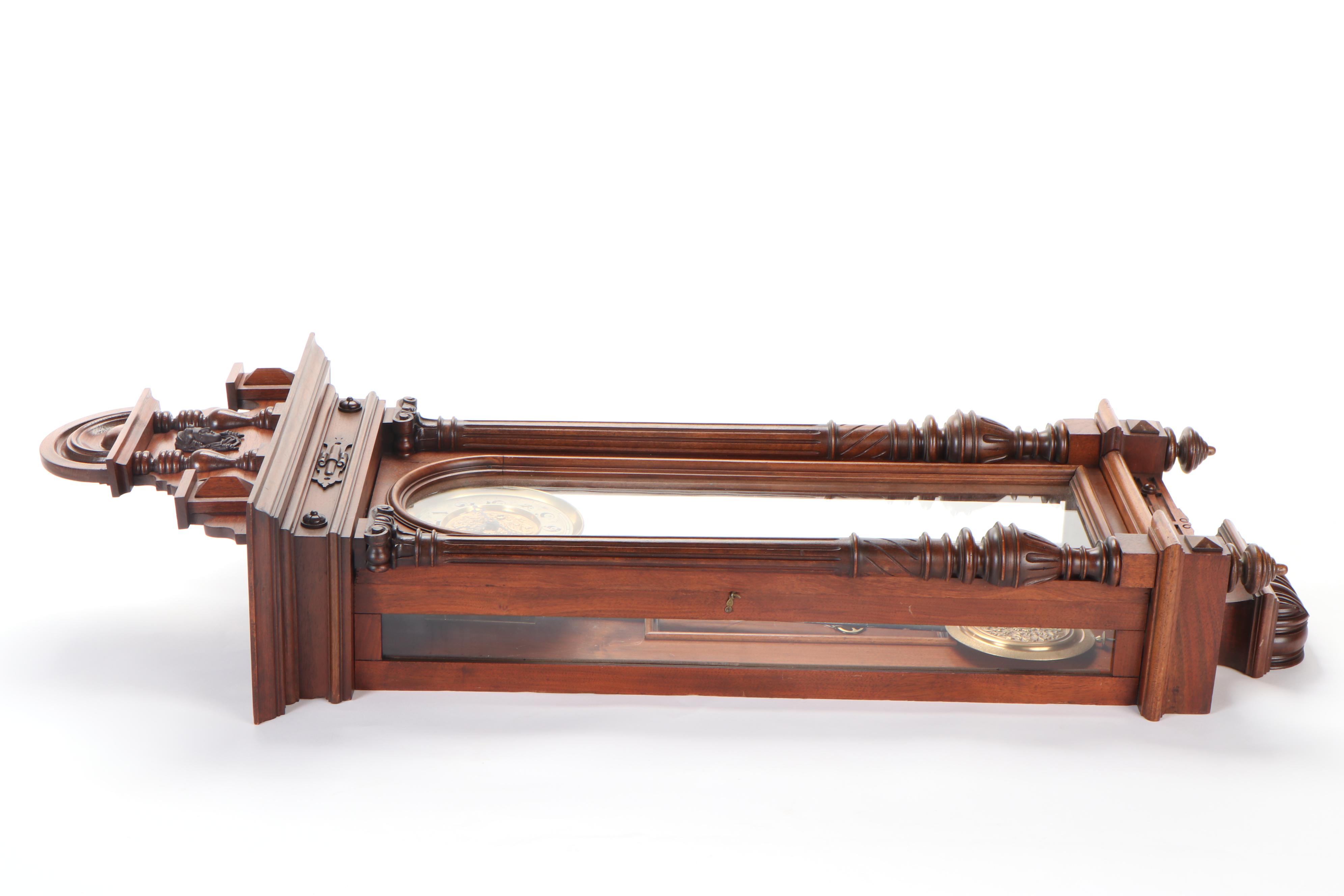 Continental Walnut Vienna Regulator Wall Clock, Late 19th Century