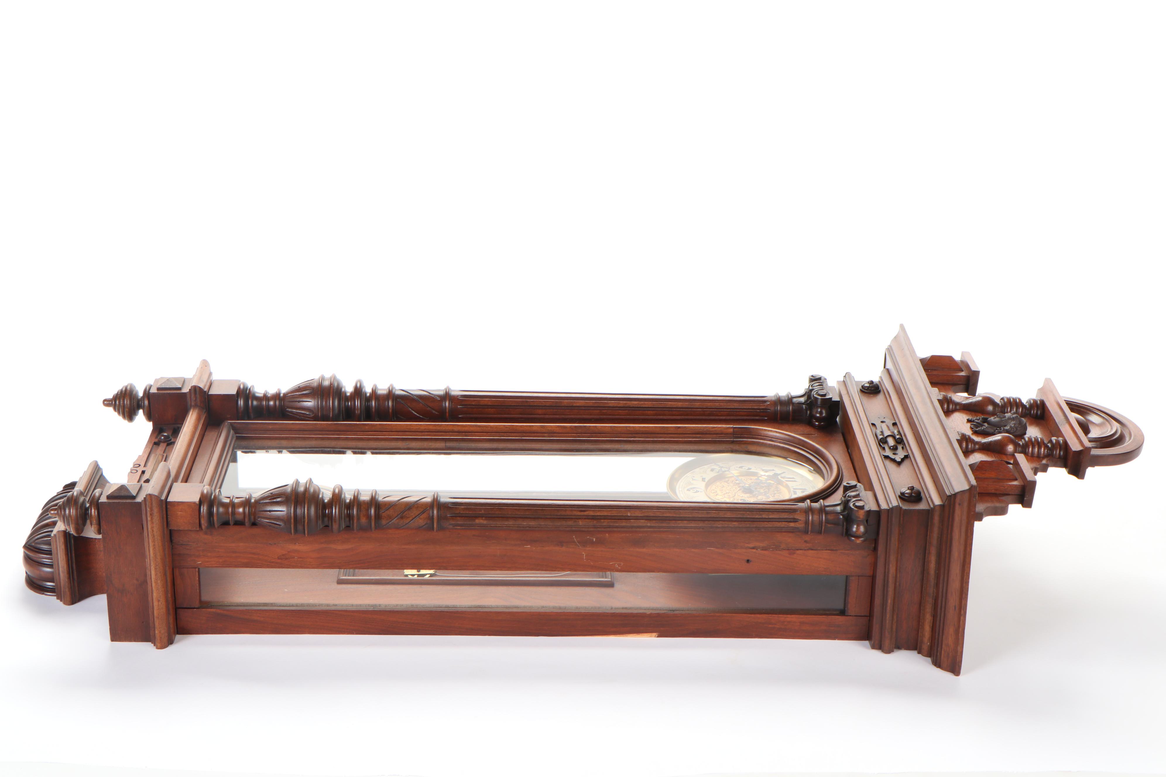 Continental Walnut Vienna Regulator Wall Clock, Late 19th Century