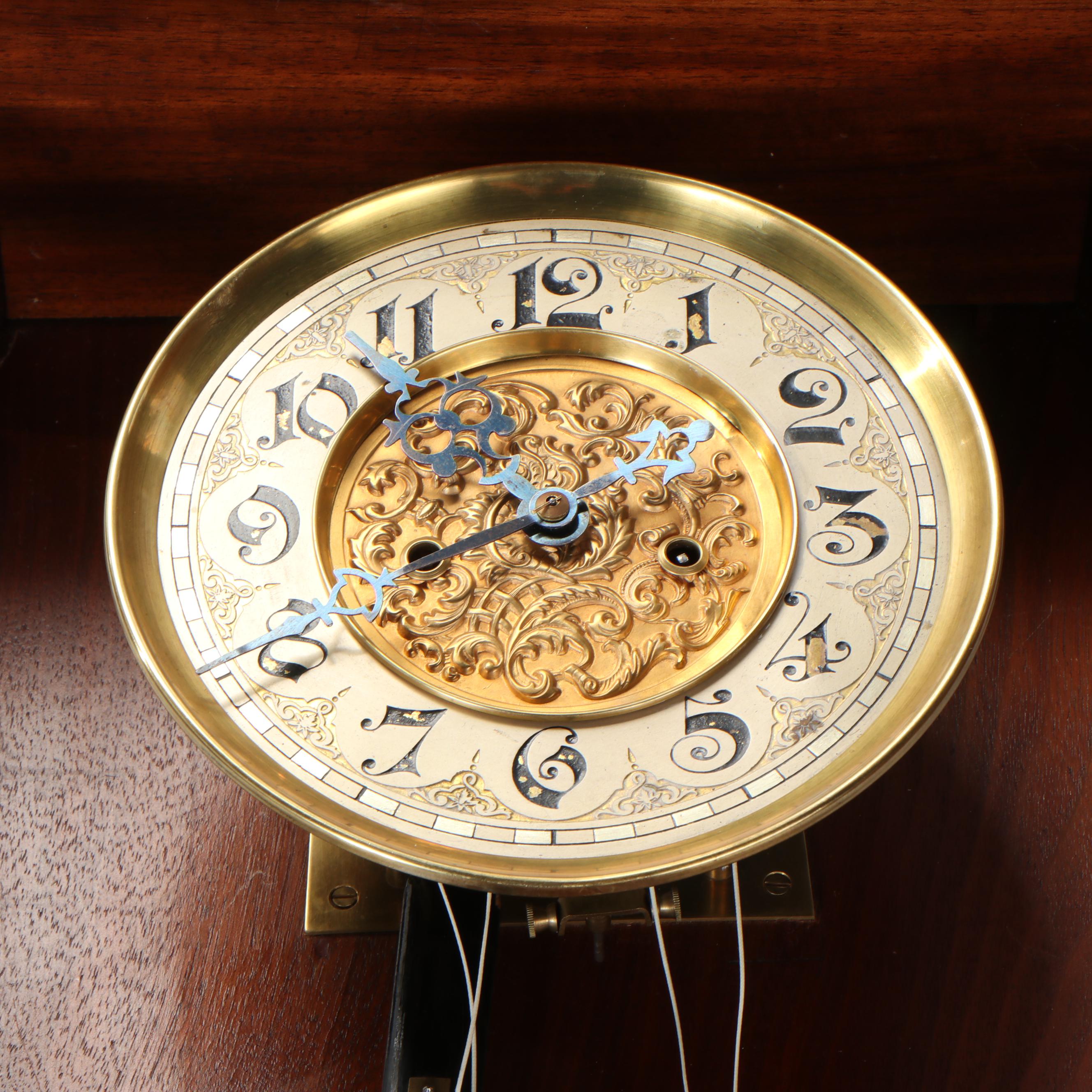 Continental Walnut Vienna Regulator Wall Clock, Late 19th Century