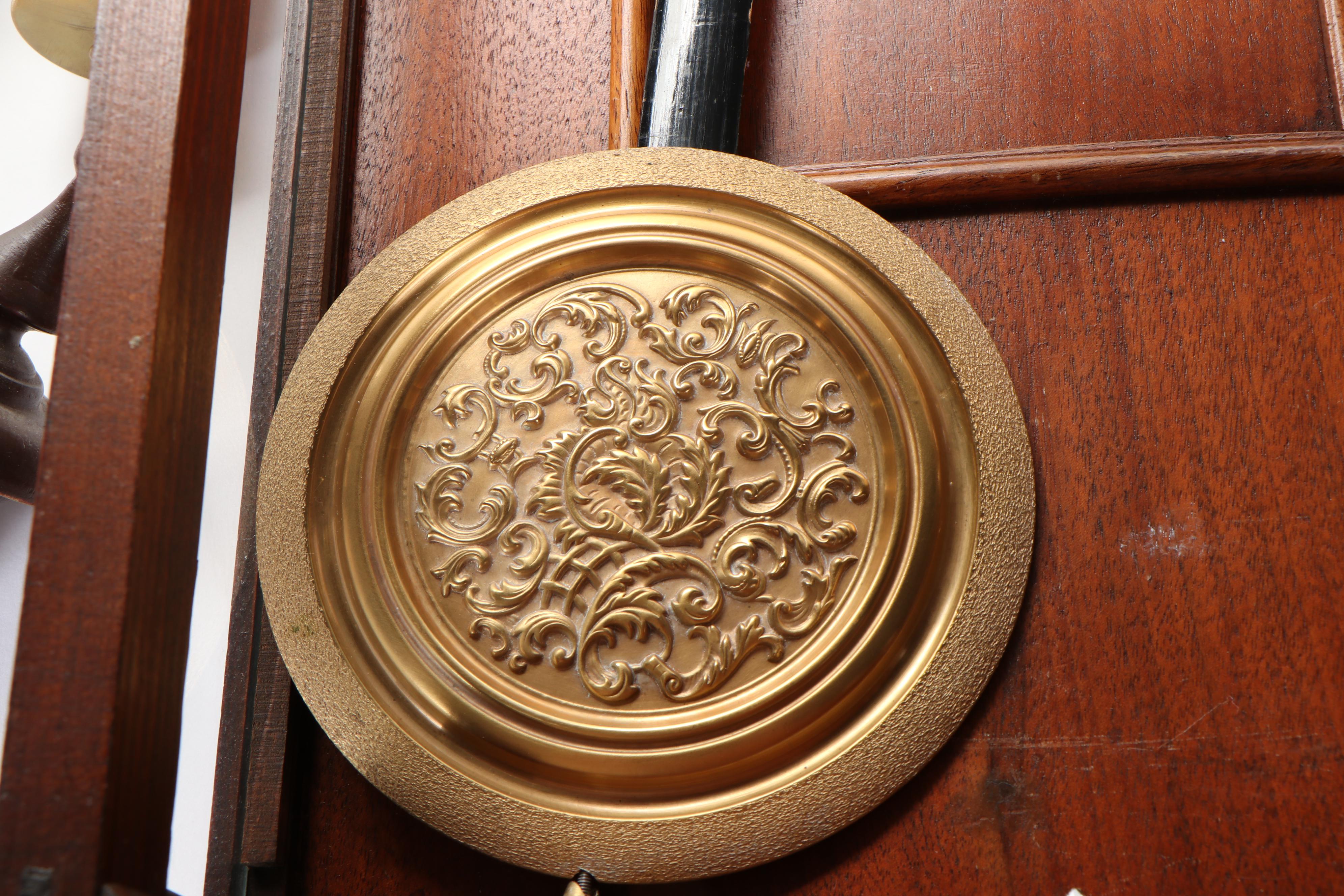 Continental Walnut Vienna Regulator Wall Clock, Late 19th Century