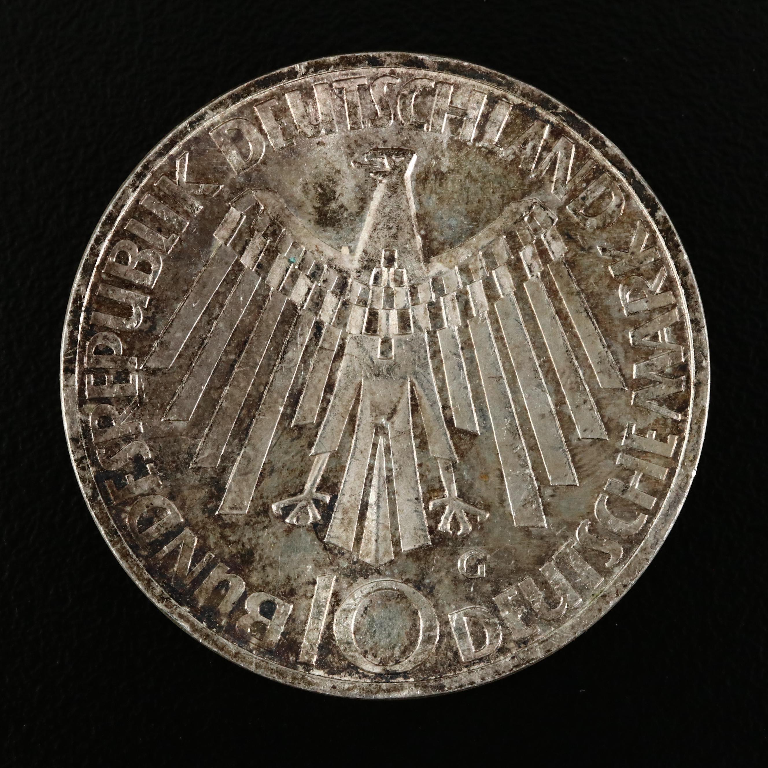 1972 Germany Silver Commemorative Munich Olympics 10 Mark Coins