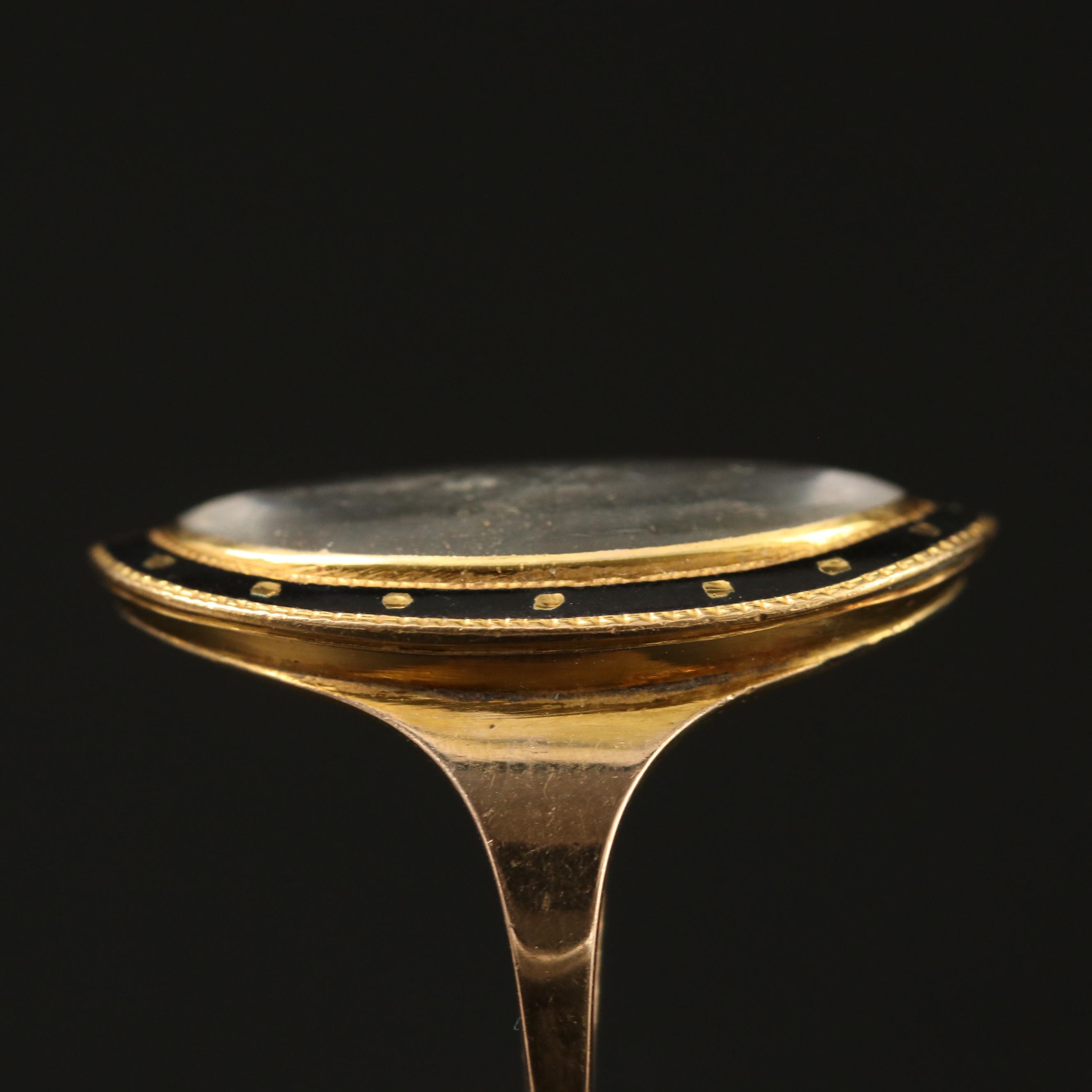 Georgian 14K Weeping Willow Mourning Ring with Scottish Nobility Connection