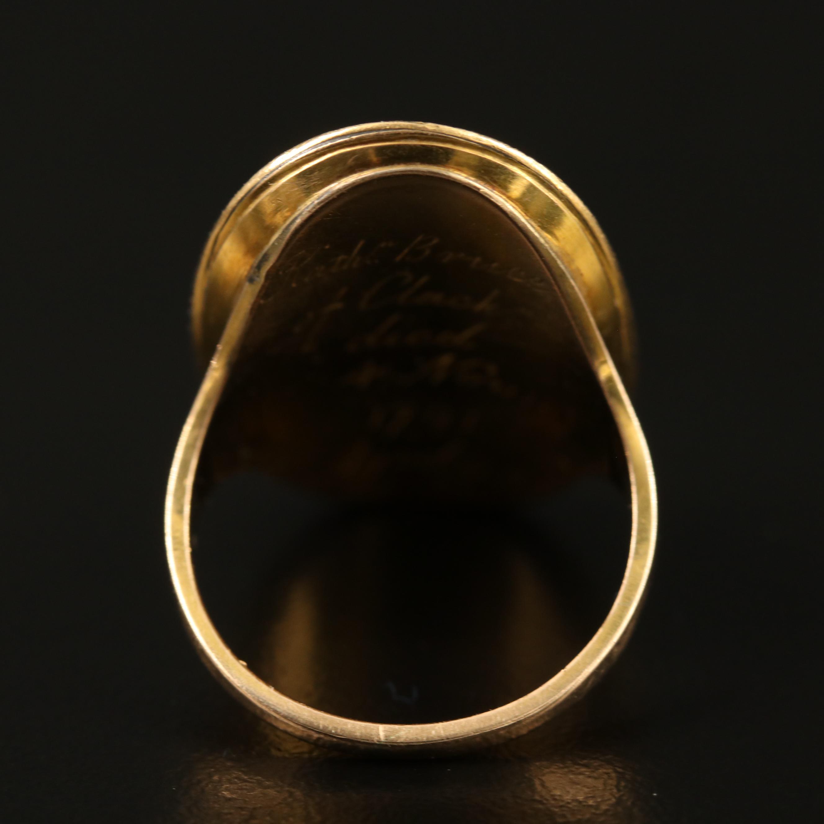 Georgian 14K Weeping Willow Mourning Ring with Scottish Nobility Connection