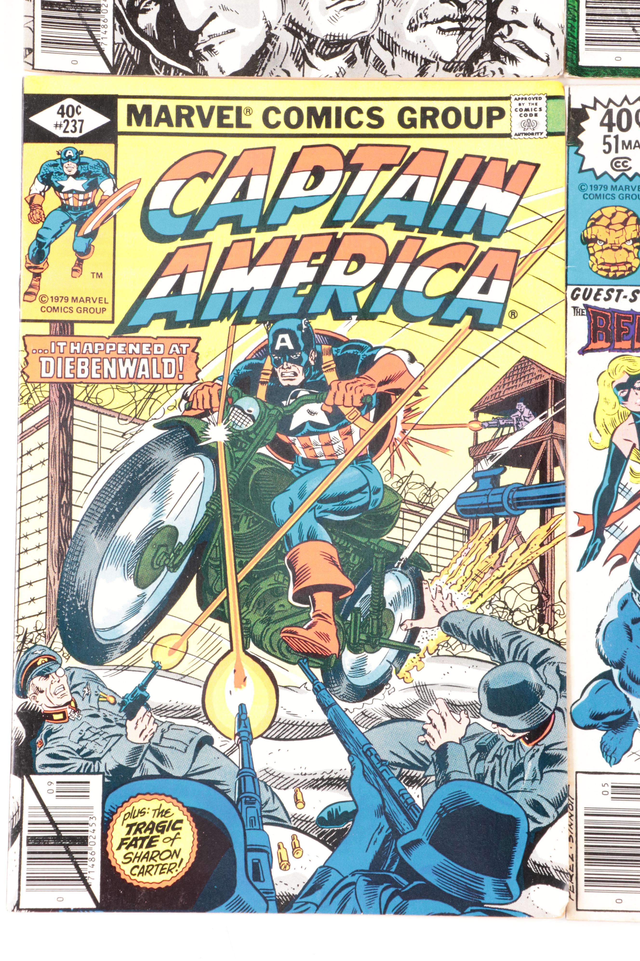 1970s Marvel Comics Including "Captain America" and "The Incredible Hulk"
