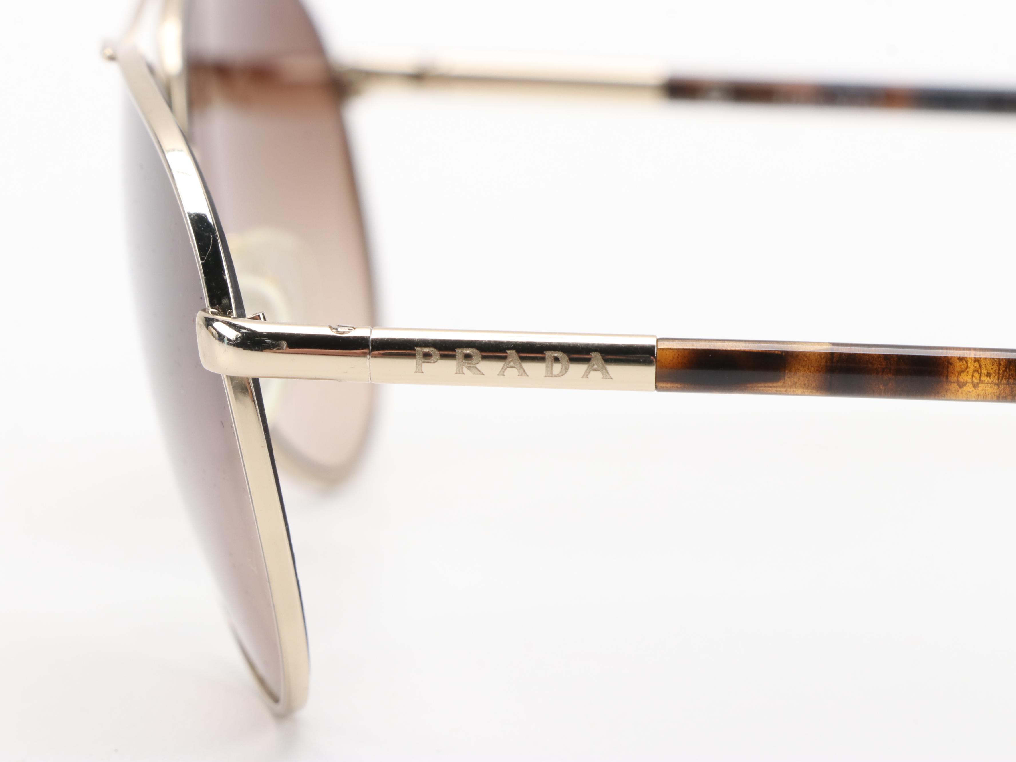 Prada Aviator SPR-51M Sunglasses with Case