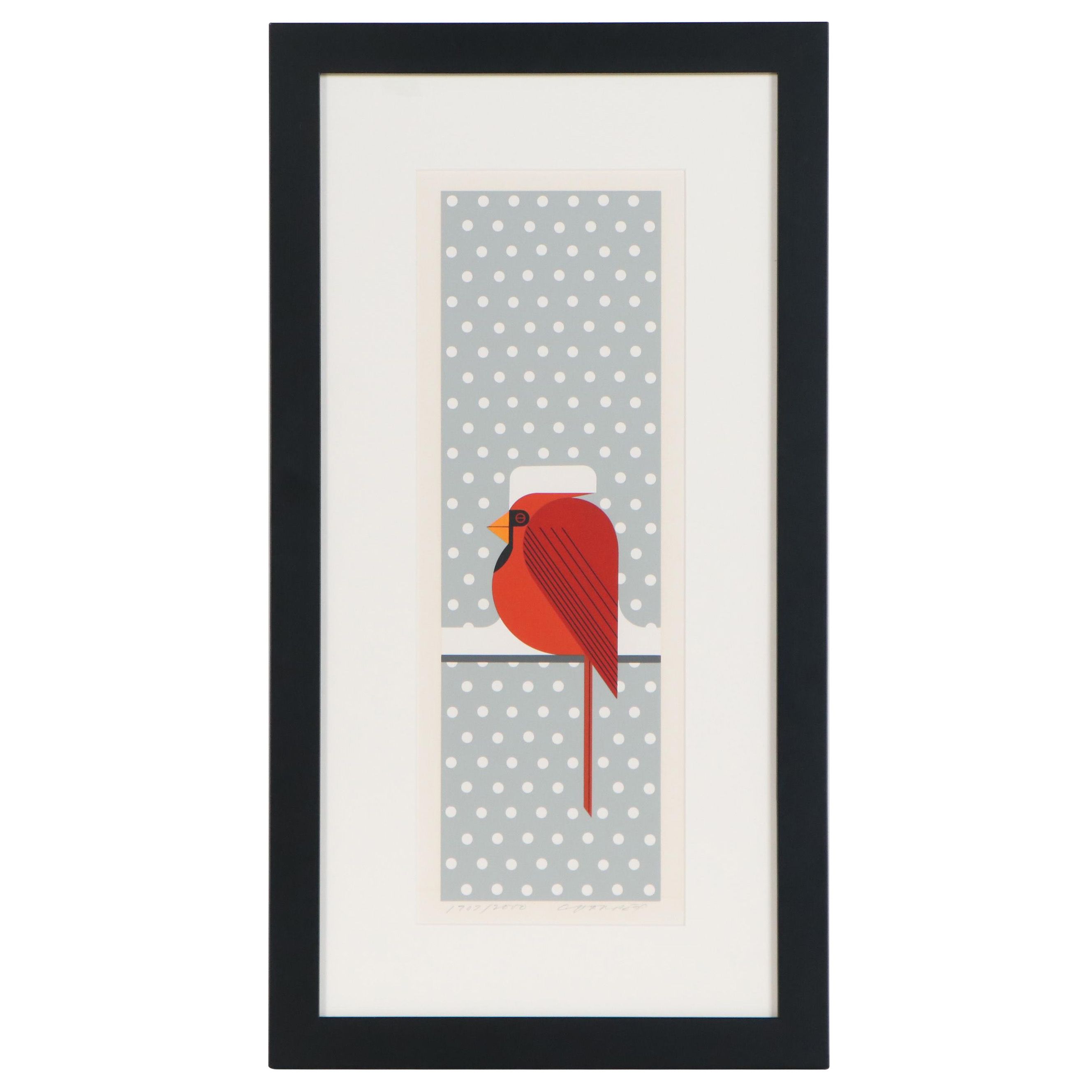 Charley Harper Serigraph "Cool Cardinal," 1974