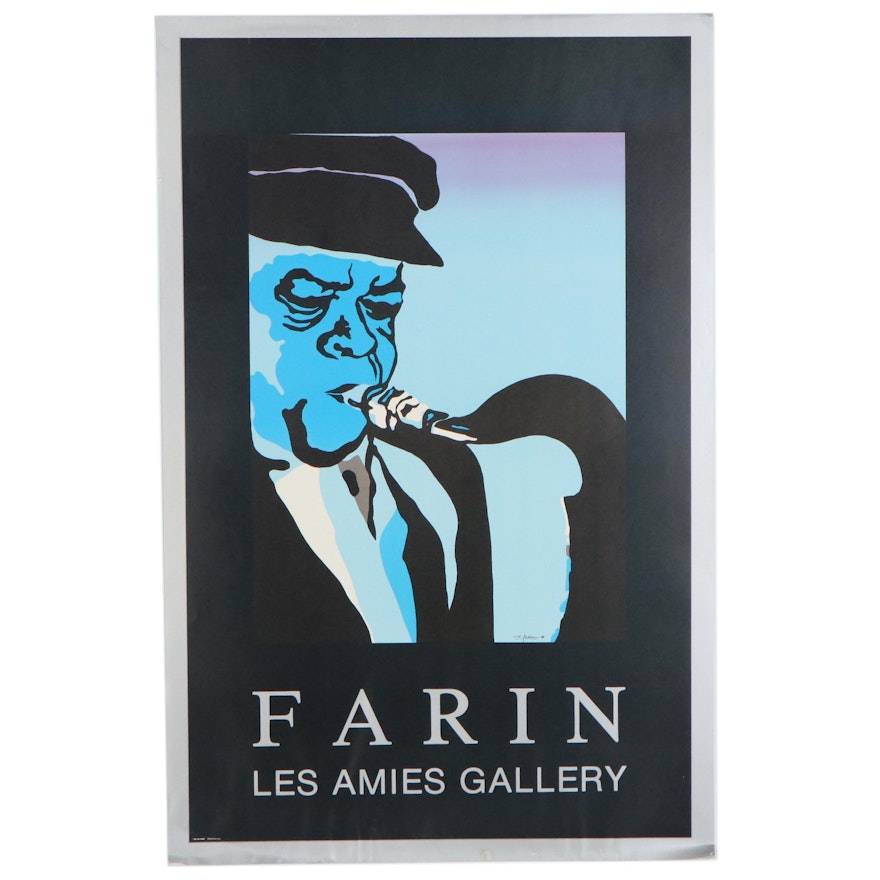 Lithograph Exhibition Poster after Avi Farin for Les Amies Gallery, circa 1981