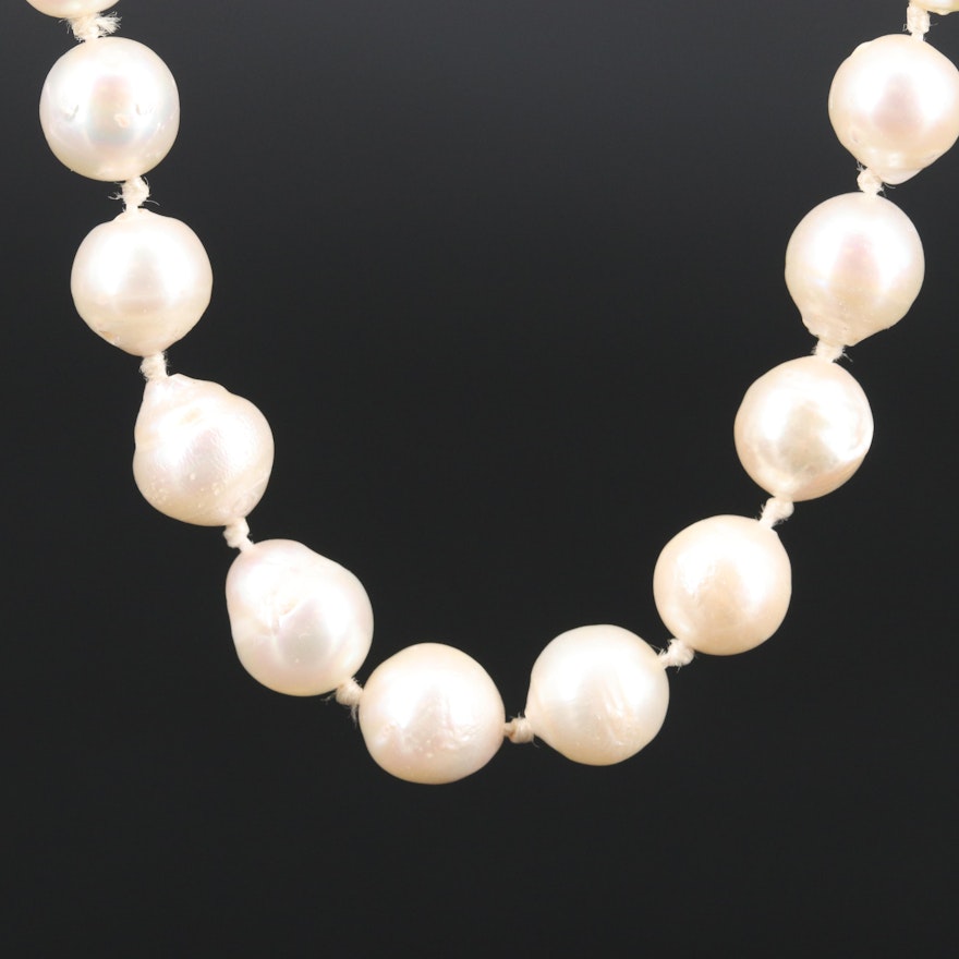 Semi-Baroque Endless Pearl Necklace