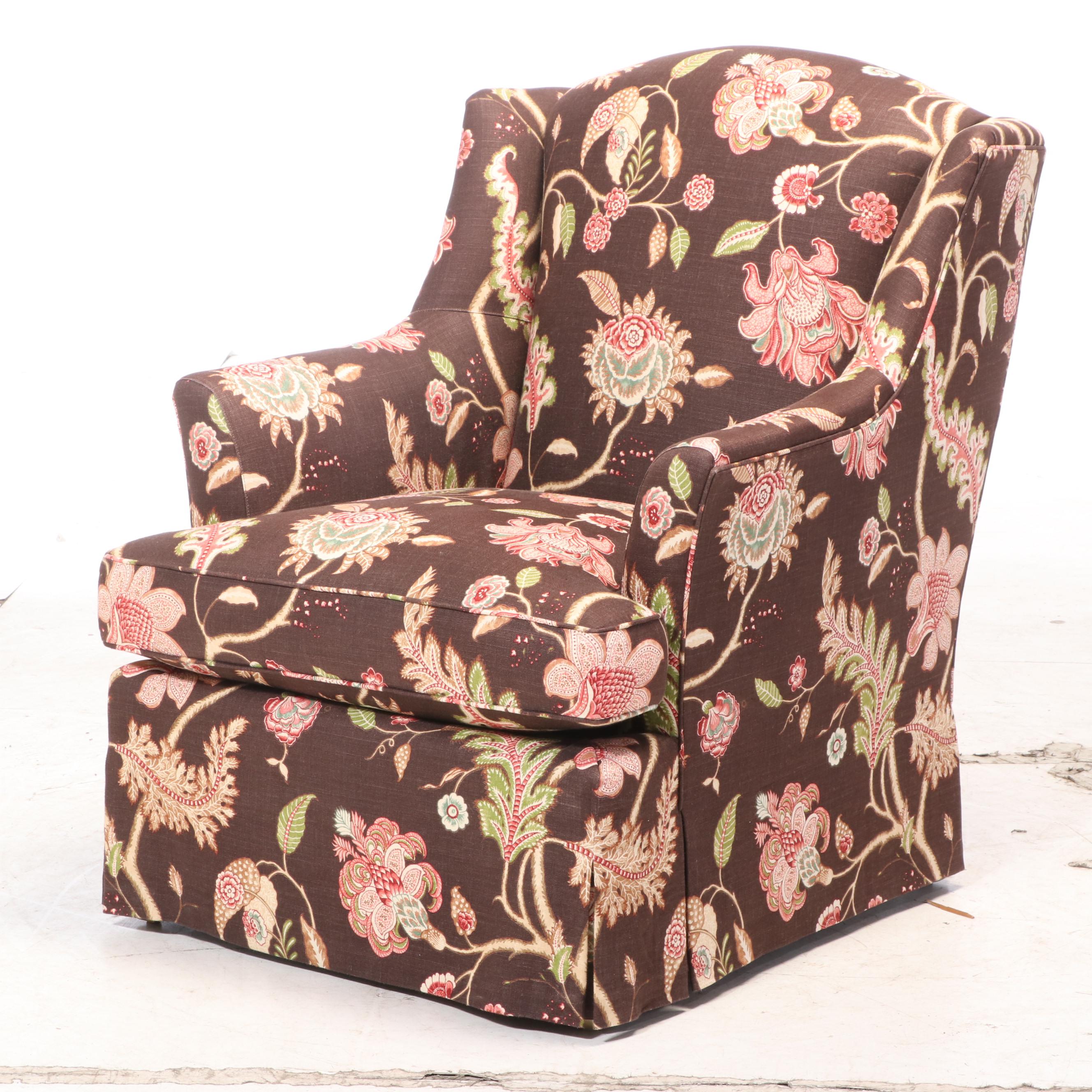 Pair of Dapha "Juliette" Upholstered Linen Armchairs