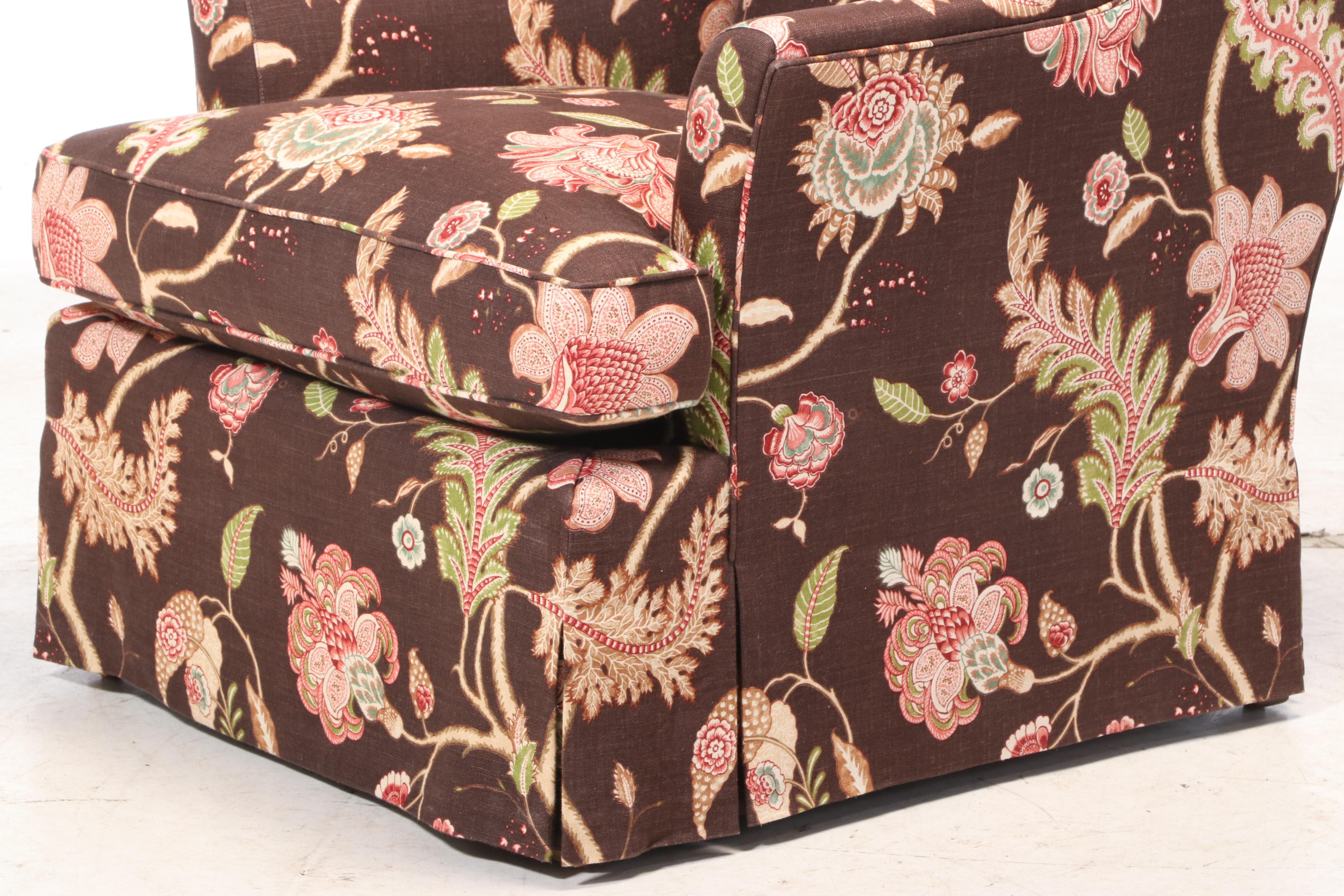 Pair of Dapha "Juliette" Upholstered Linen Armchairs