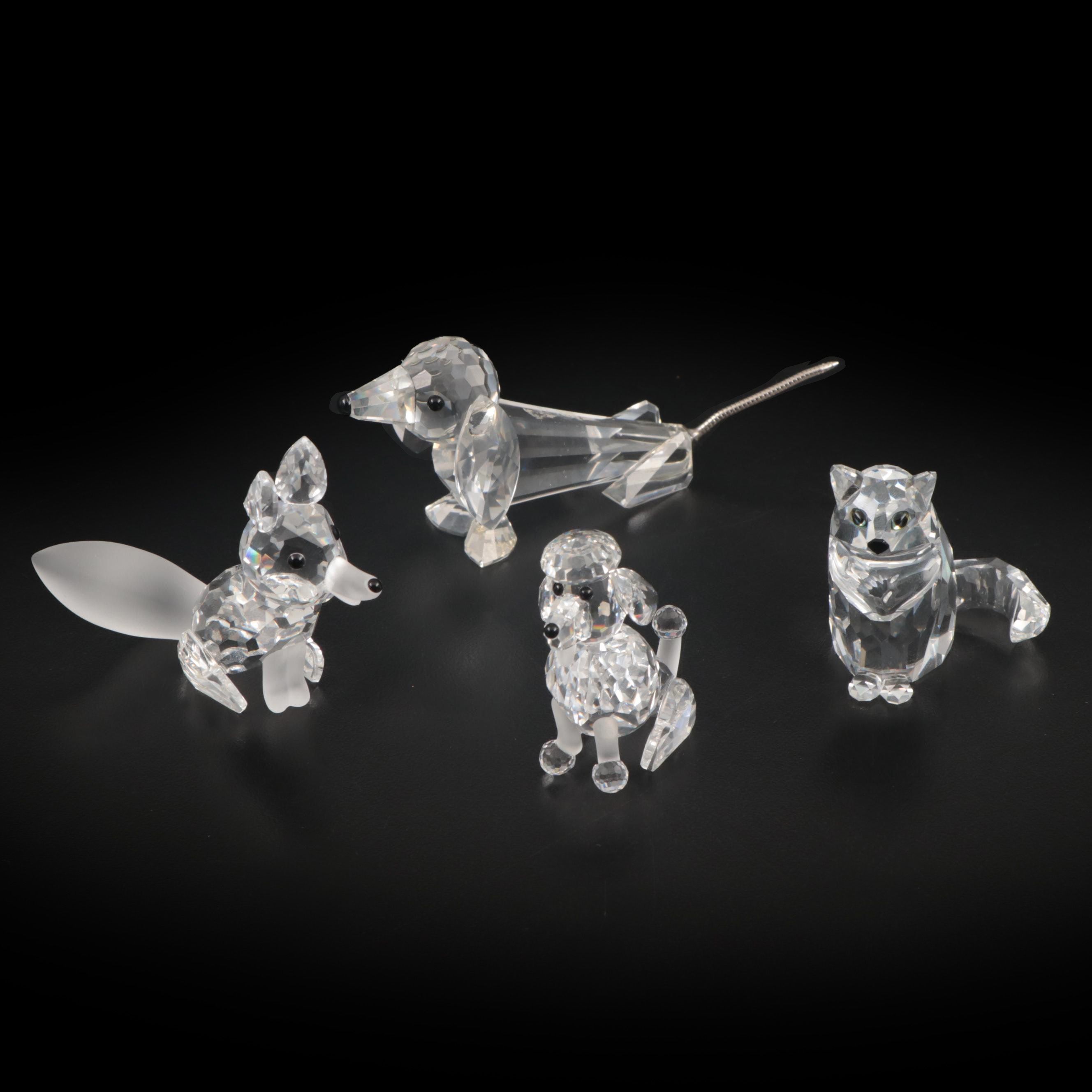 Swarovski Crystal Animal Figurines Including "Fox" and "Dachshund"