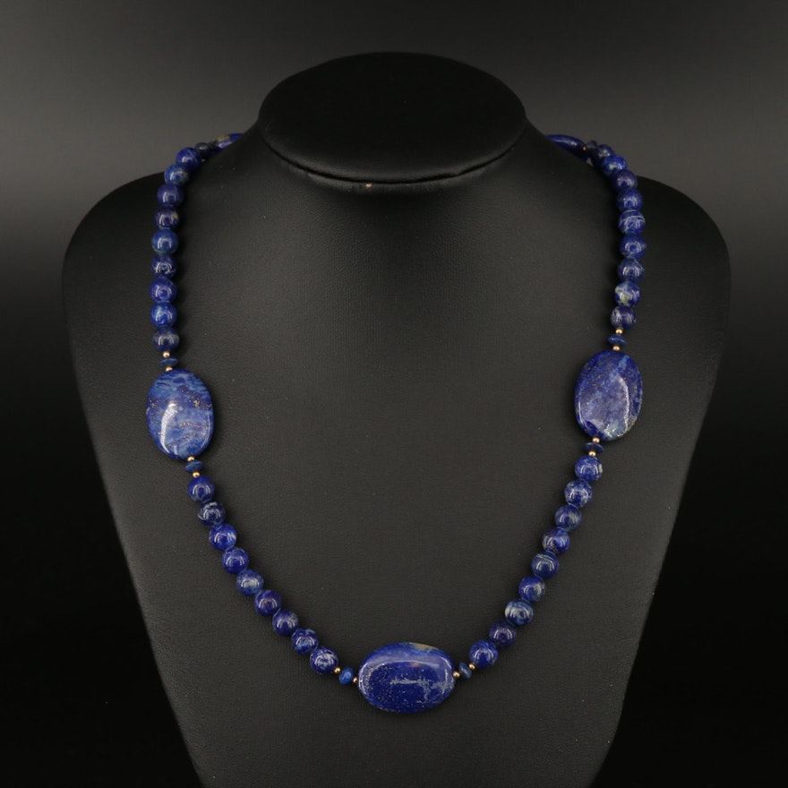 Beaded Lapis Lazuli Necklace