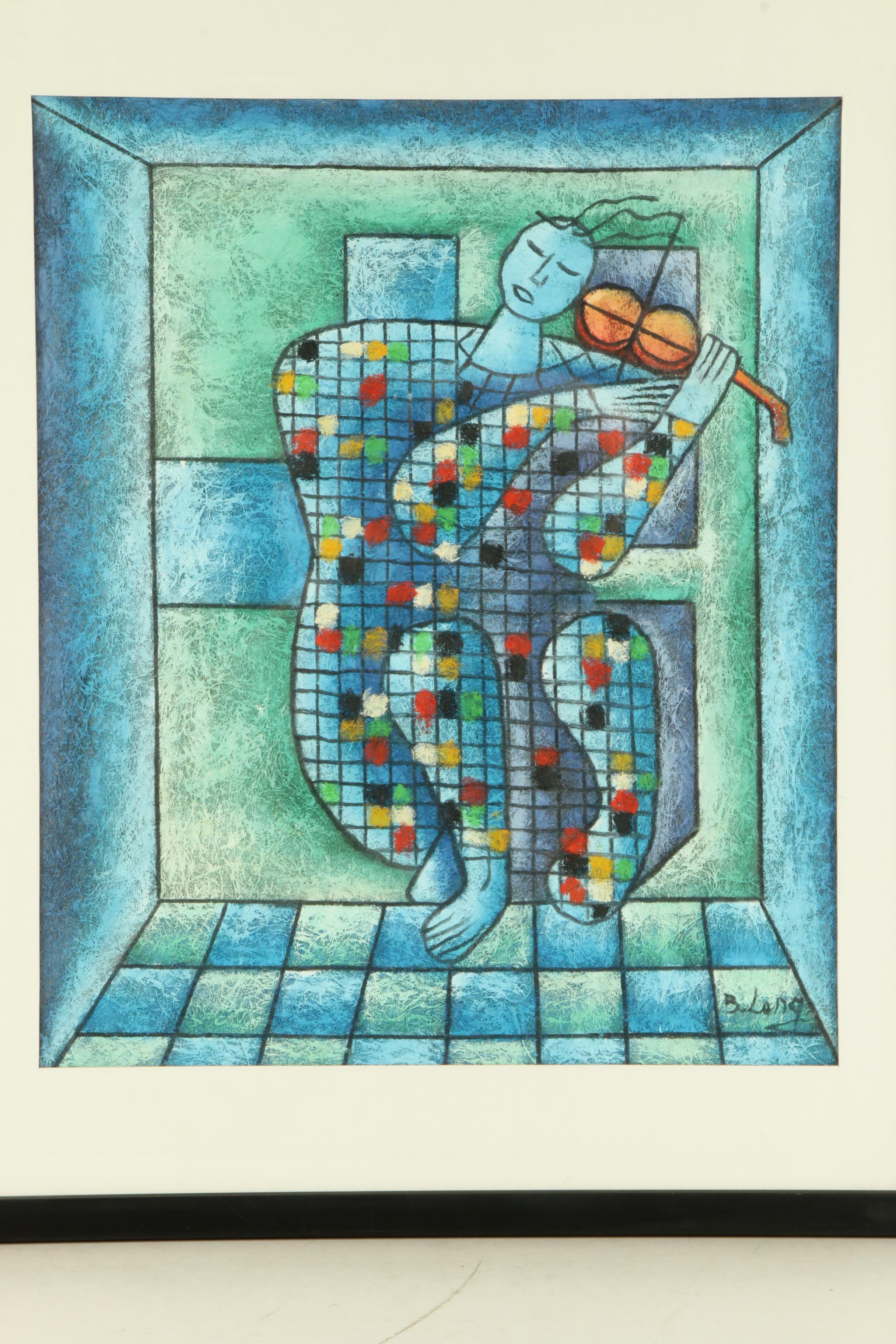 Benjamin (Benyamin) Long Modern Cubist Style Oil Painting