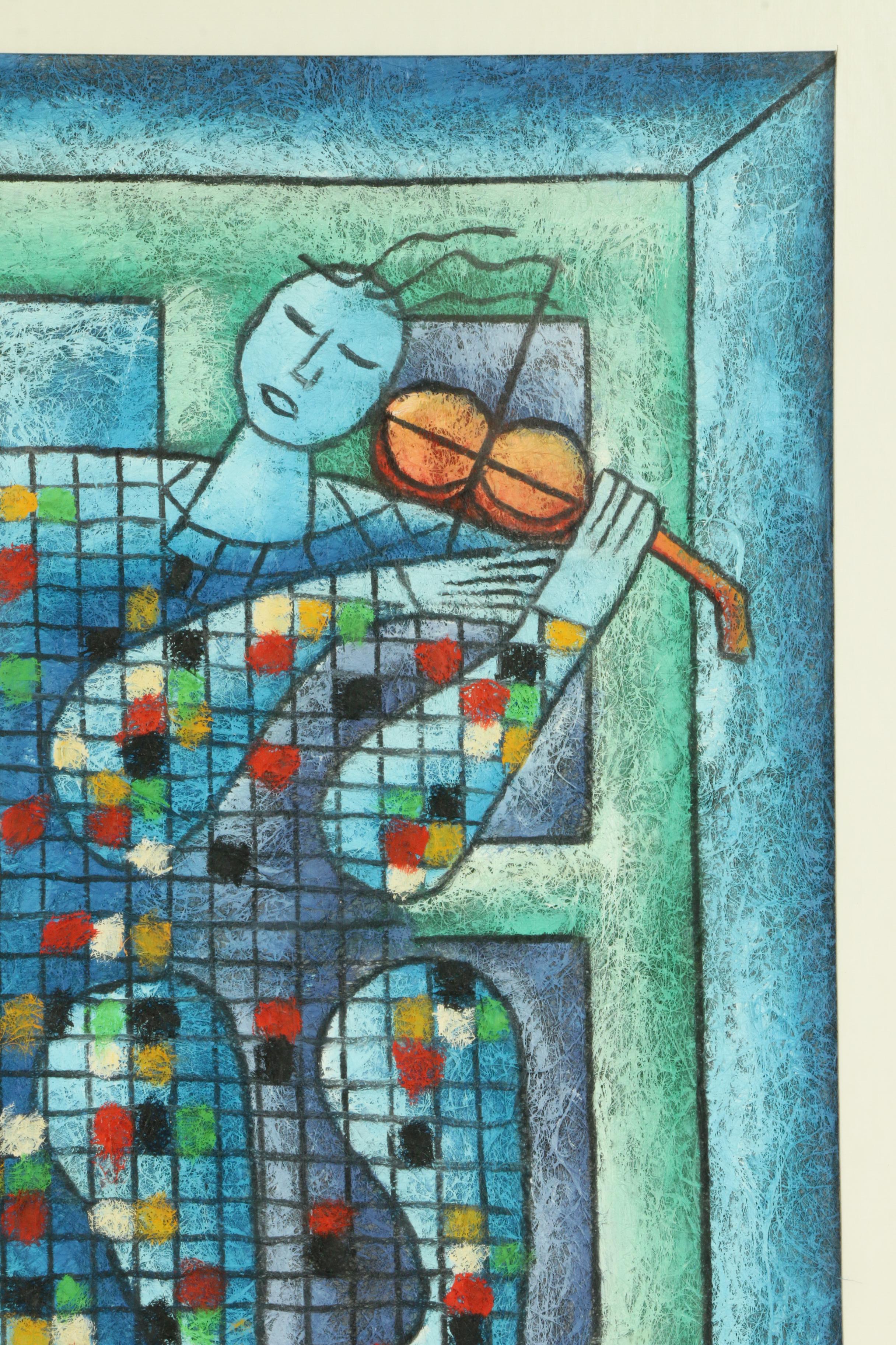 Benjamin (Benyamin) Long Modern Cubist Style Oil Painting