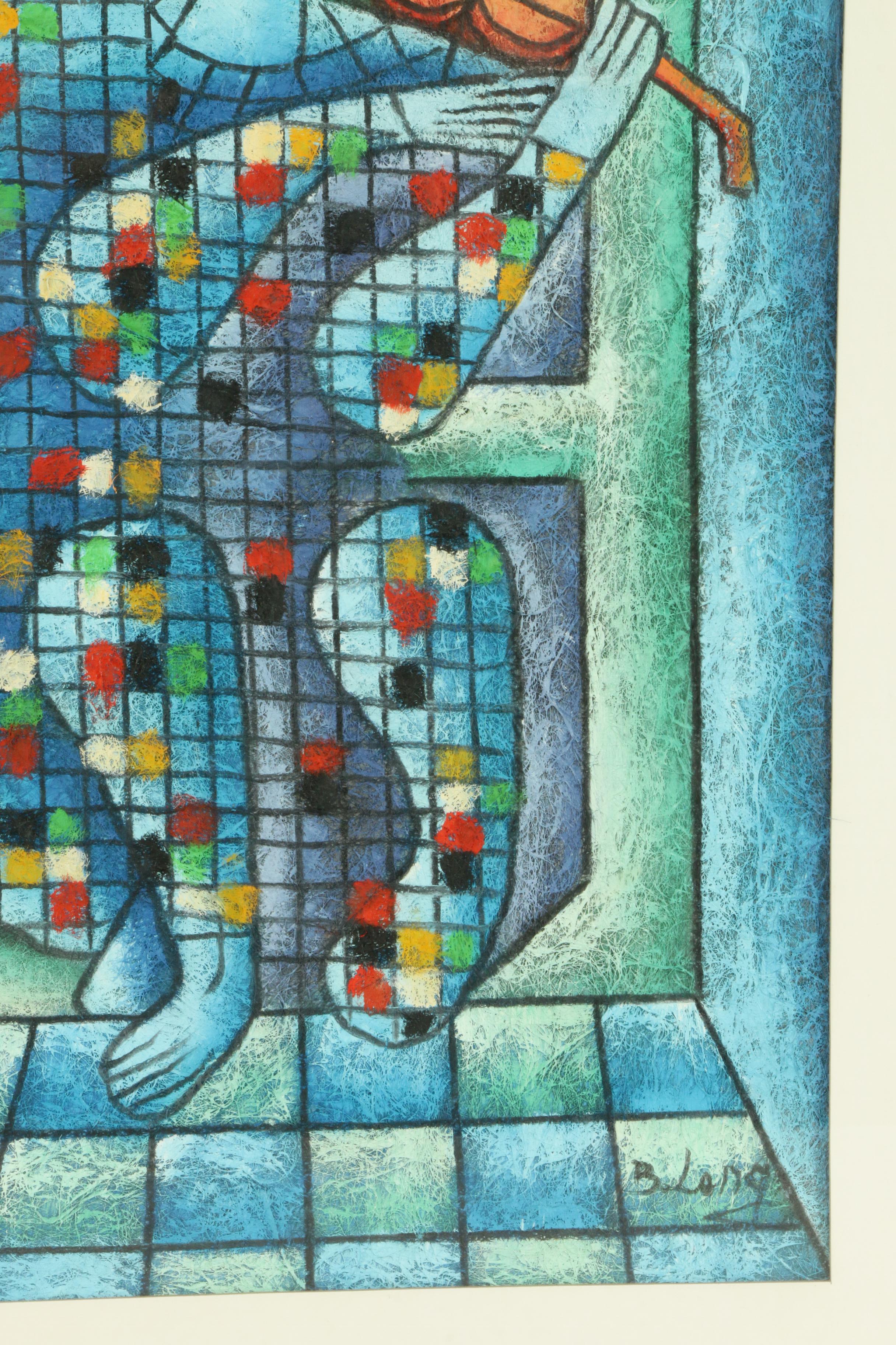 Benjamin (Benyamin) Long Modern Cubist Style Oil Painting