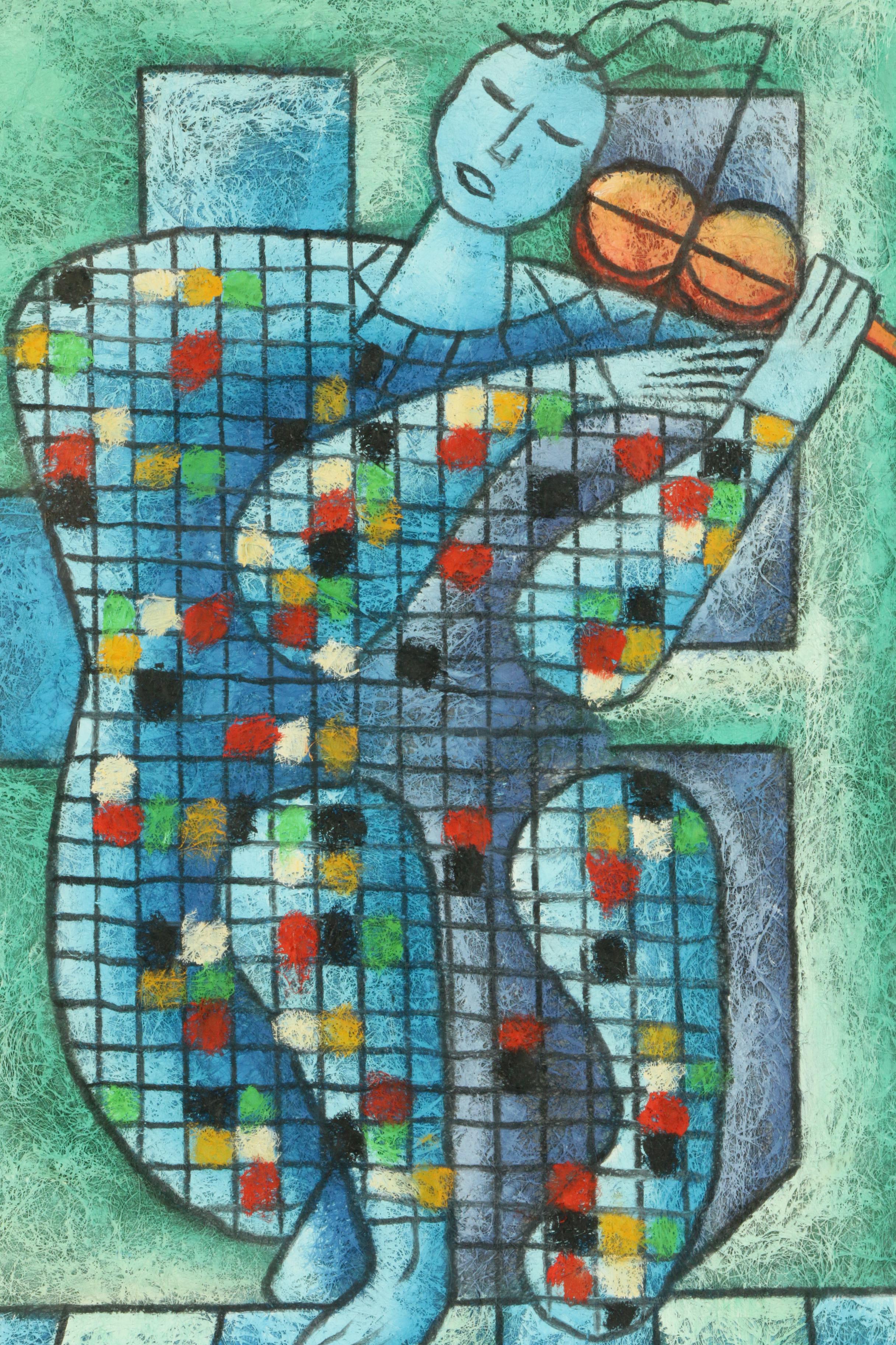 Benjamin (Benyamin) Long Modern Cubist Style Oil Painting