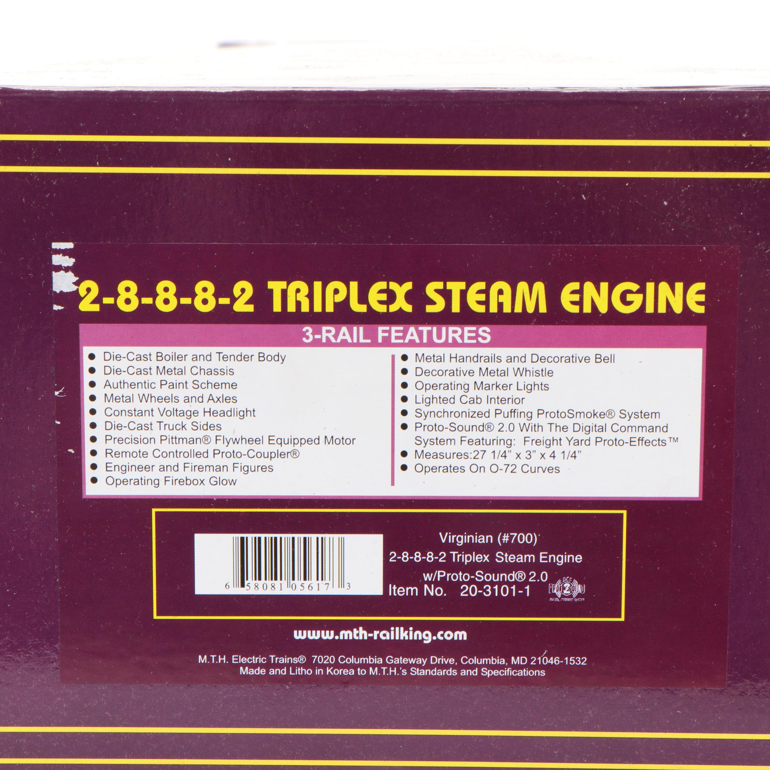 MTH Electric Trains 2-8-8-8-2 Triplex Steam Engine